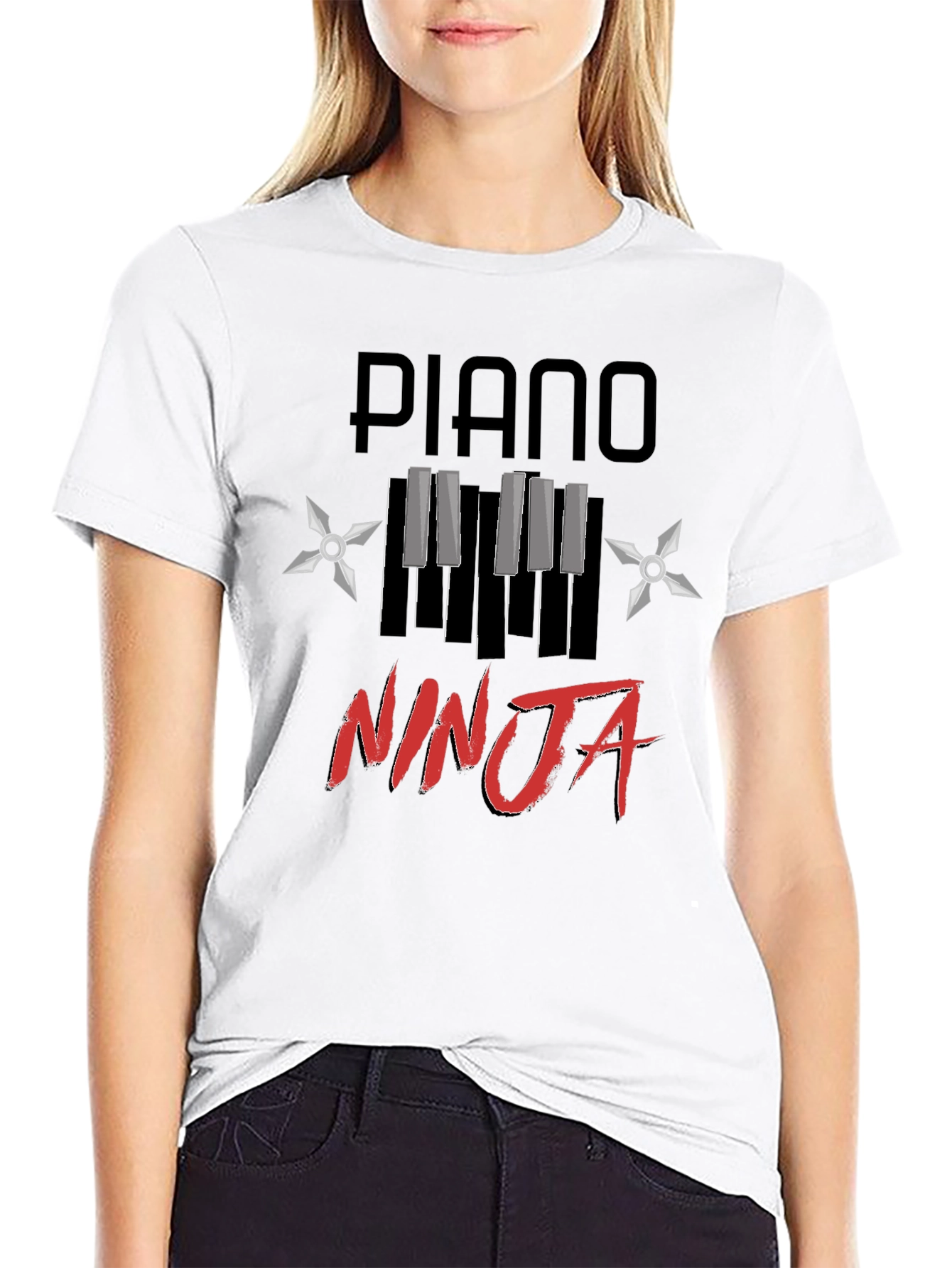 Piano Ninja Graphic Tee - Black