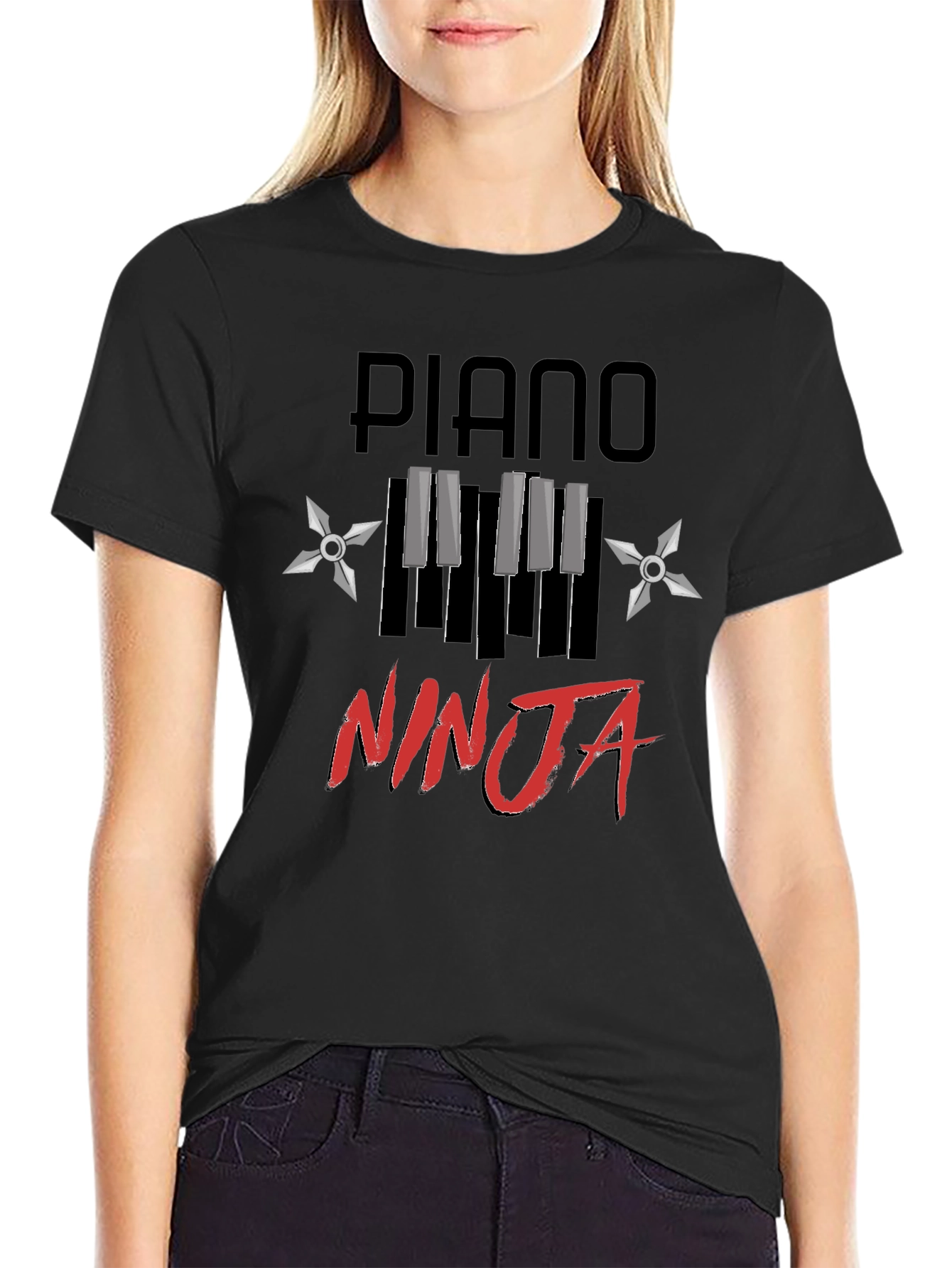 Piano Ninja Graphic Tee - Black