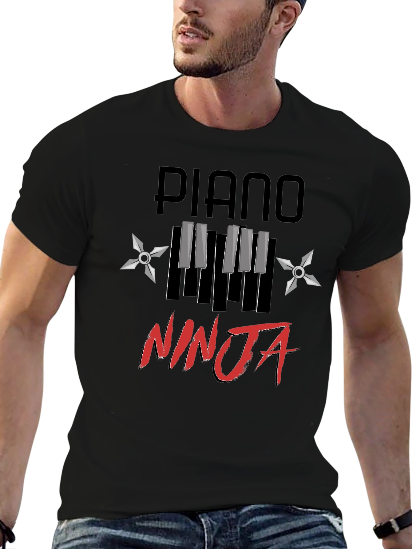 Piano Ninja Graphic Tee - Black