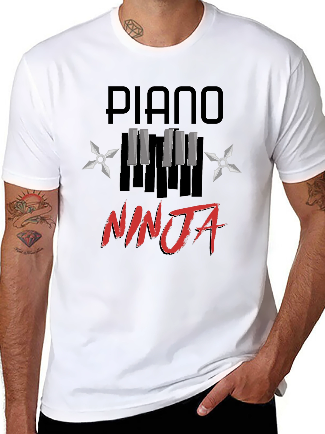 Piano Ninja Graphic Tee - Black