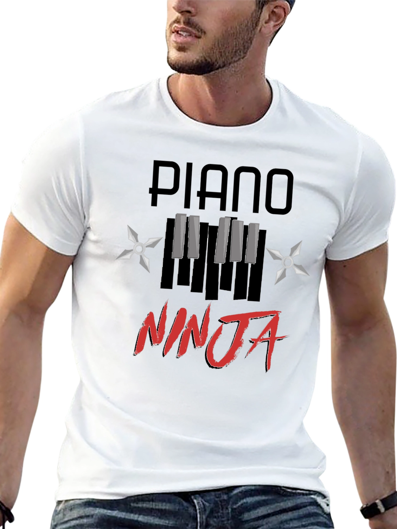 Piano Ninja Graphic Tee - Black