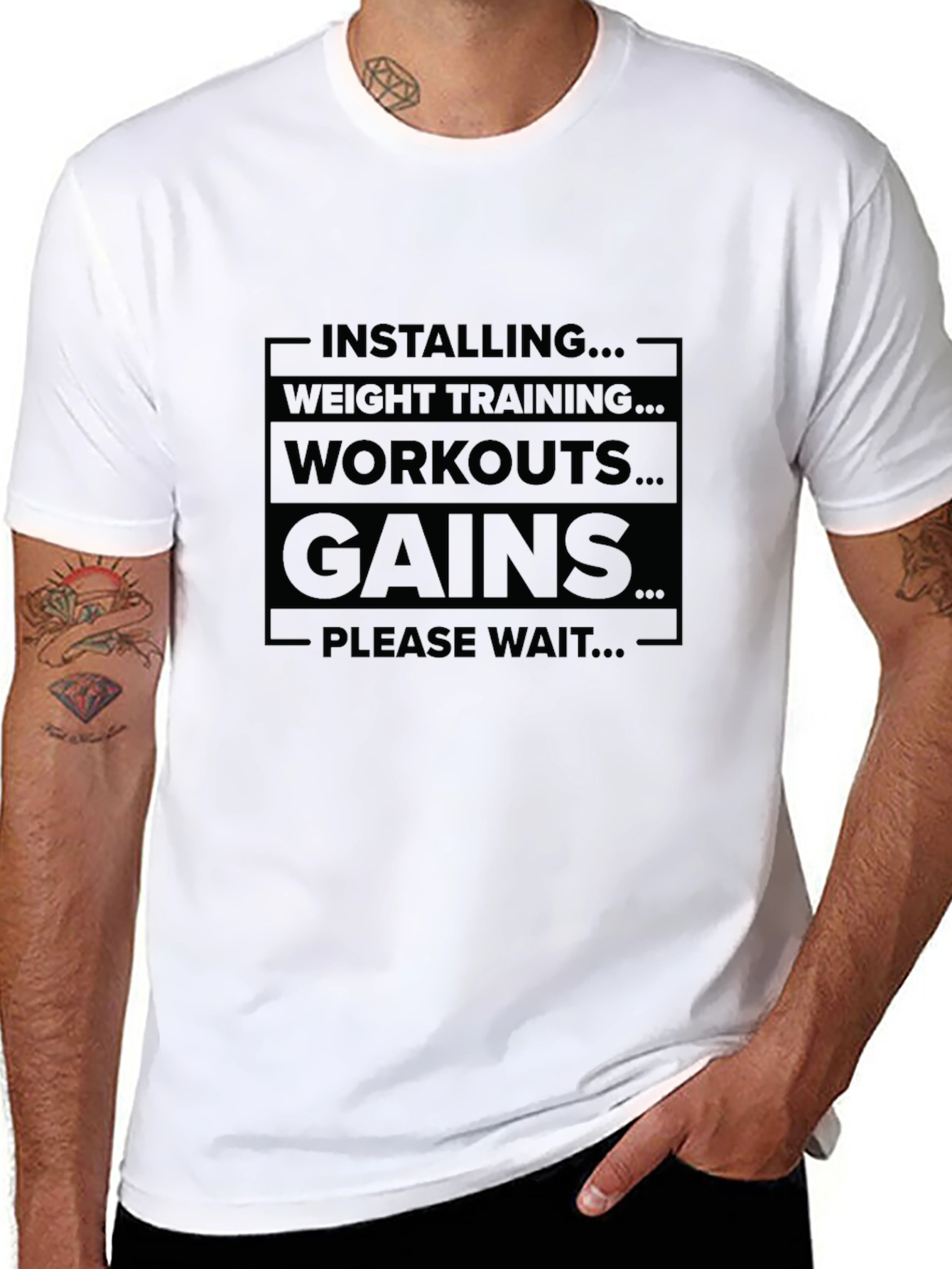 Installing Gains Black T-Shirt