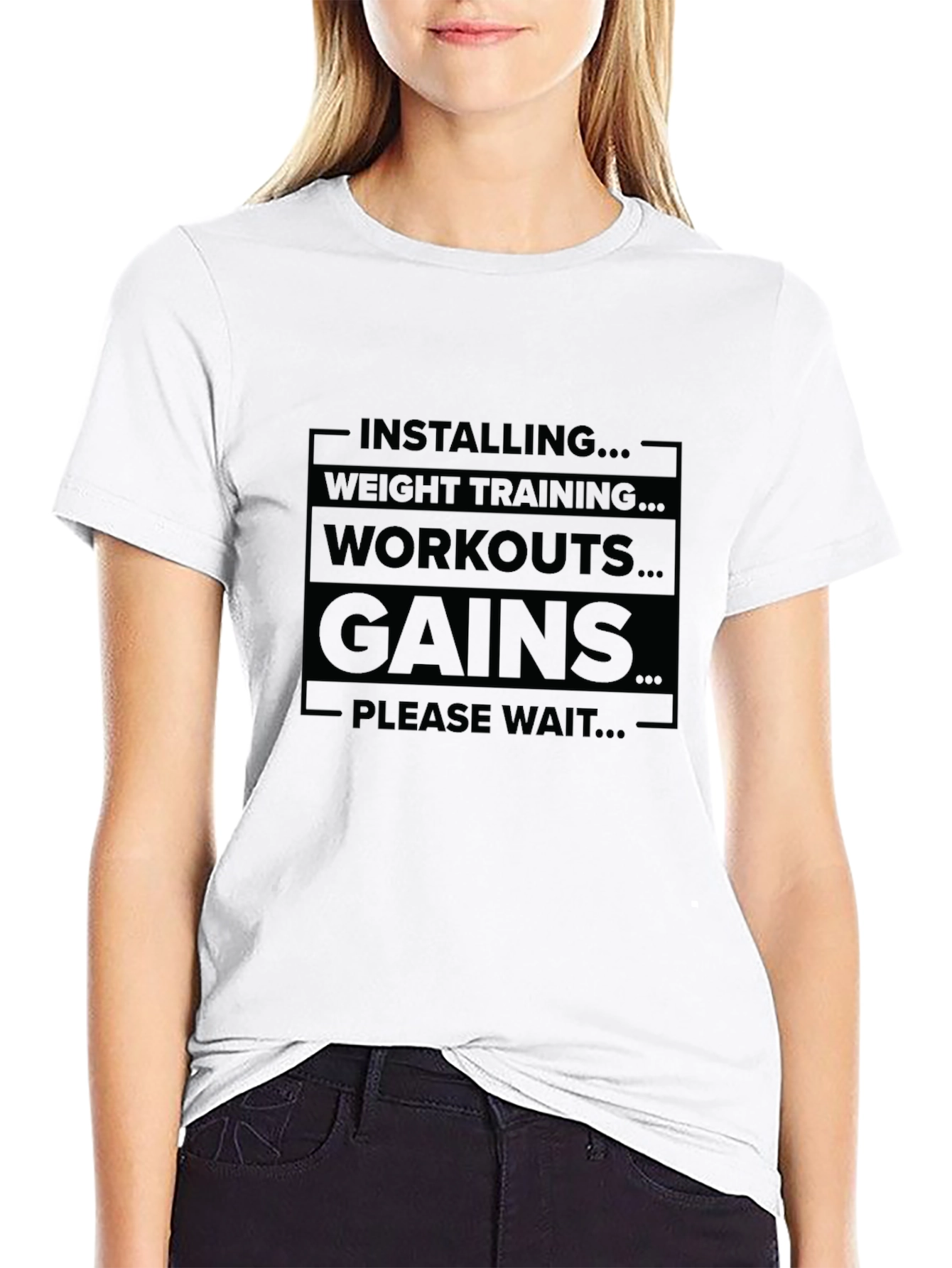Installing Gains Black T-Shirt