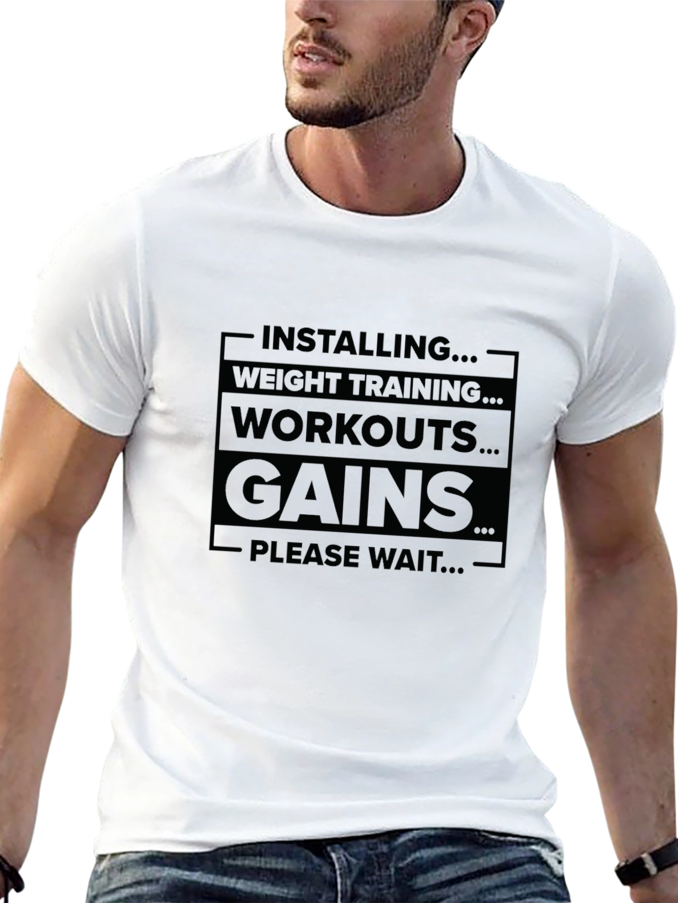 Installing Gains Black T-Shirt