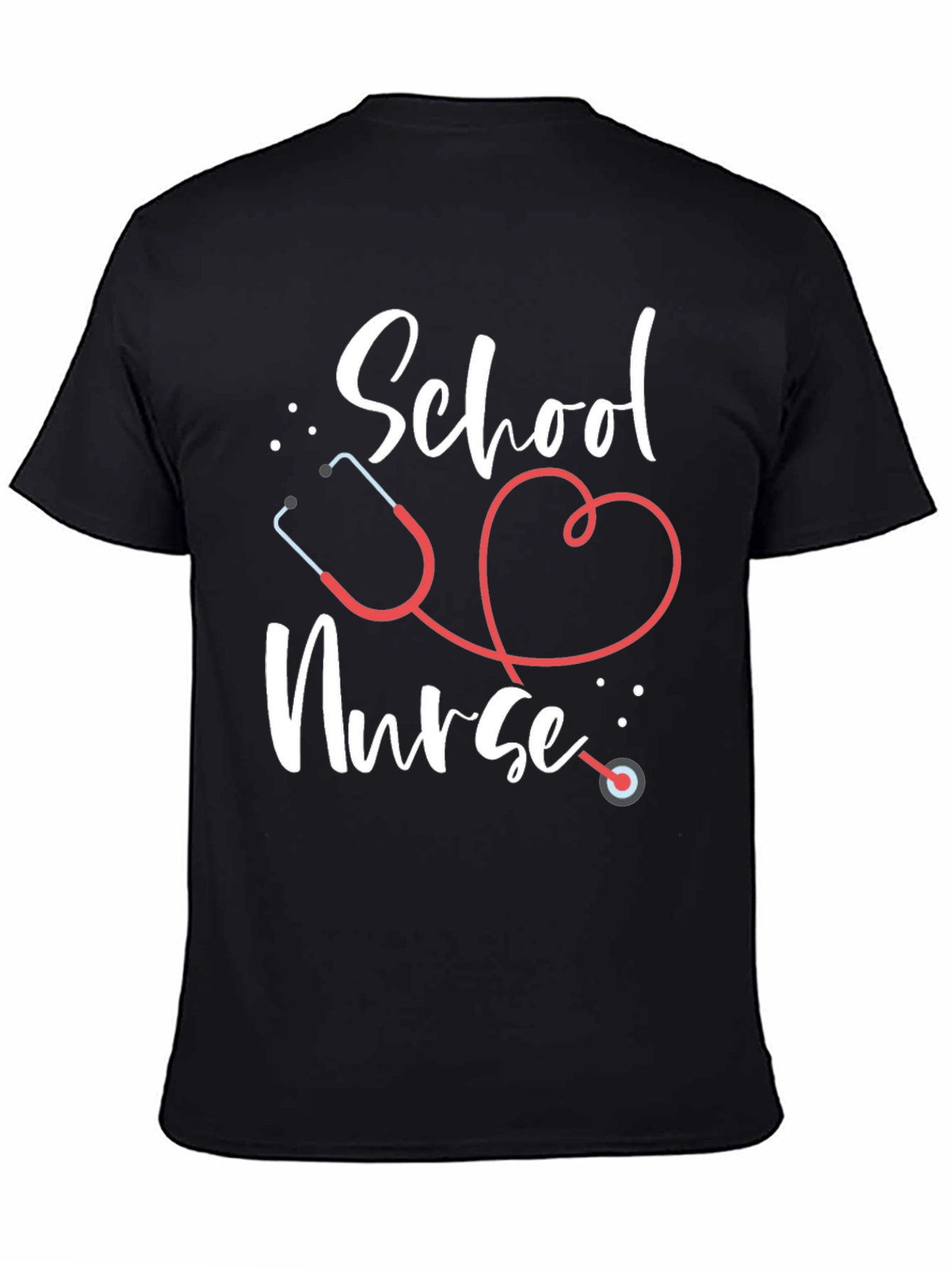 School Nurse T-Shirt - Stethoscope Design