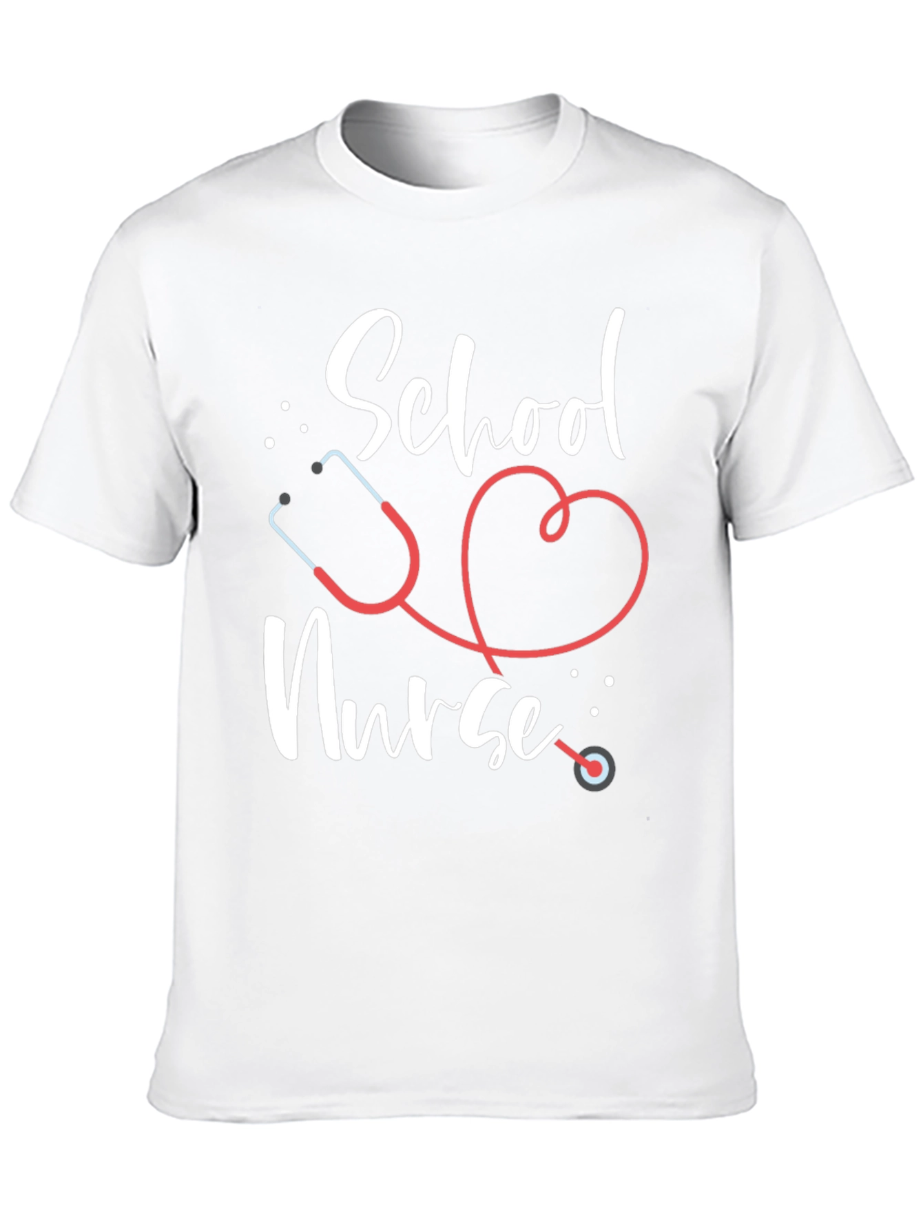 School Nurse T-Shirt - Stethoscope Design