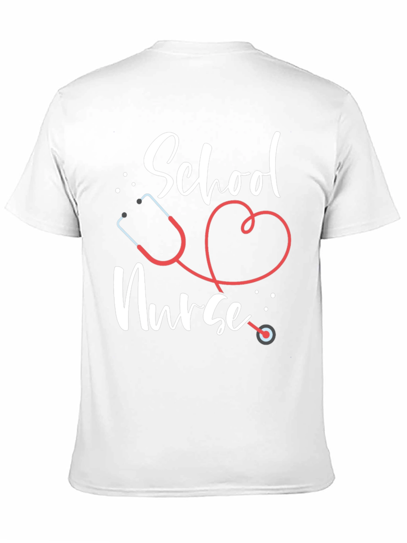School Nurse T-Shirt - Stethoscope Design