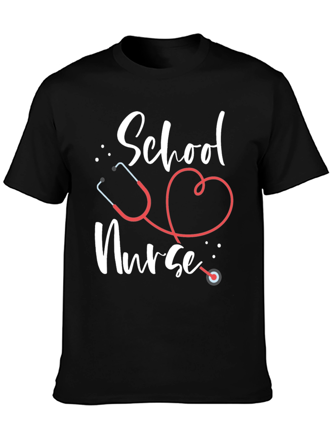 School Nurse T-Shirt - Stethoscope Design