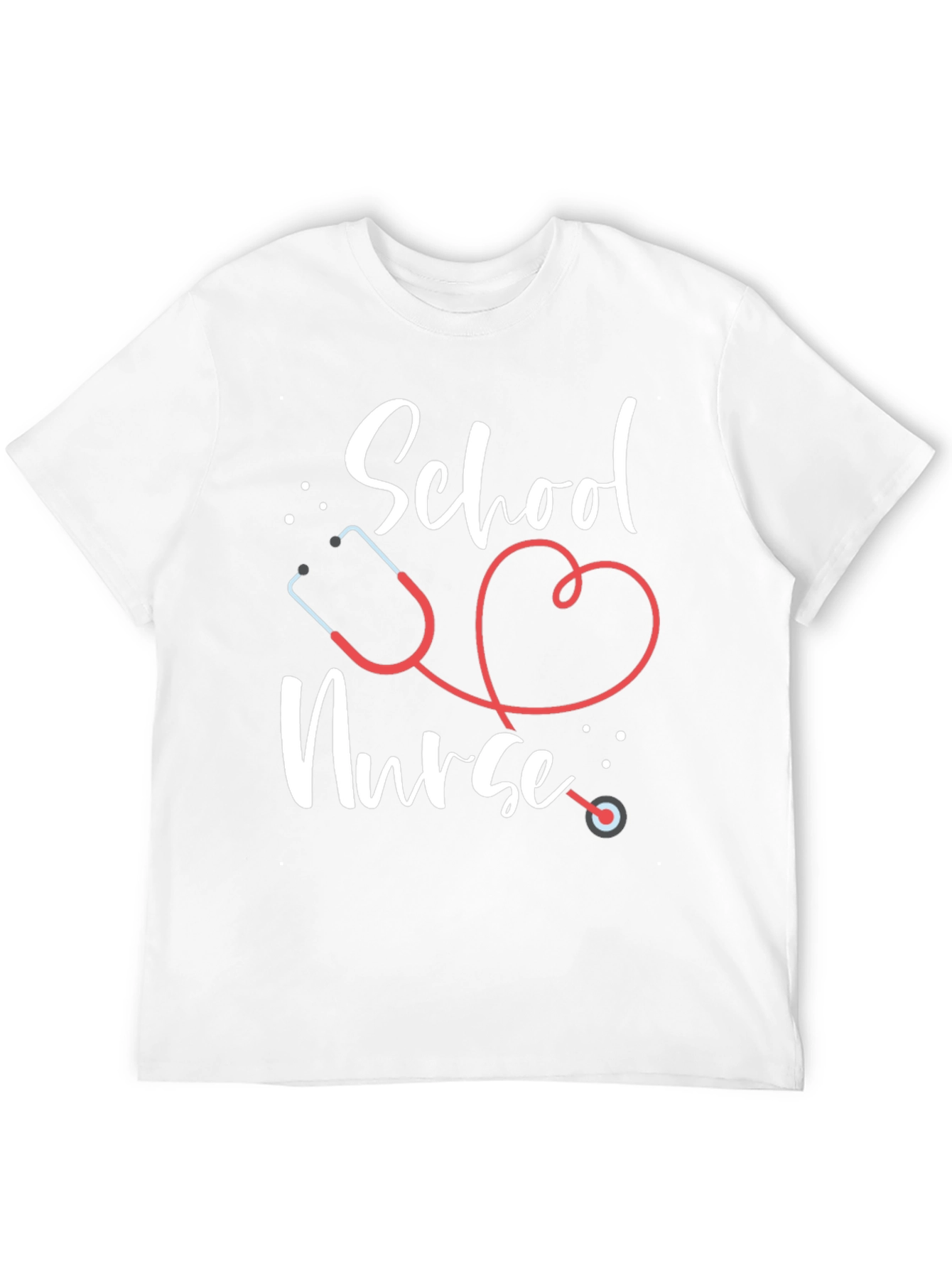 School Nurse T-Shirt - Stethoscope Design