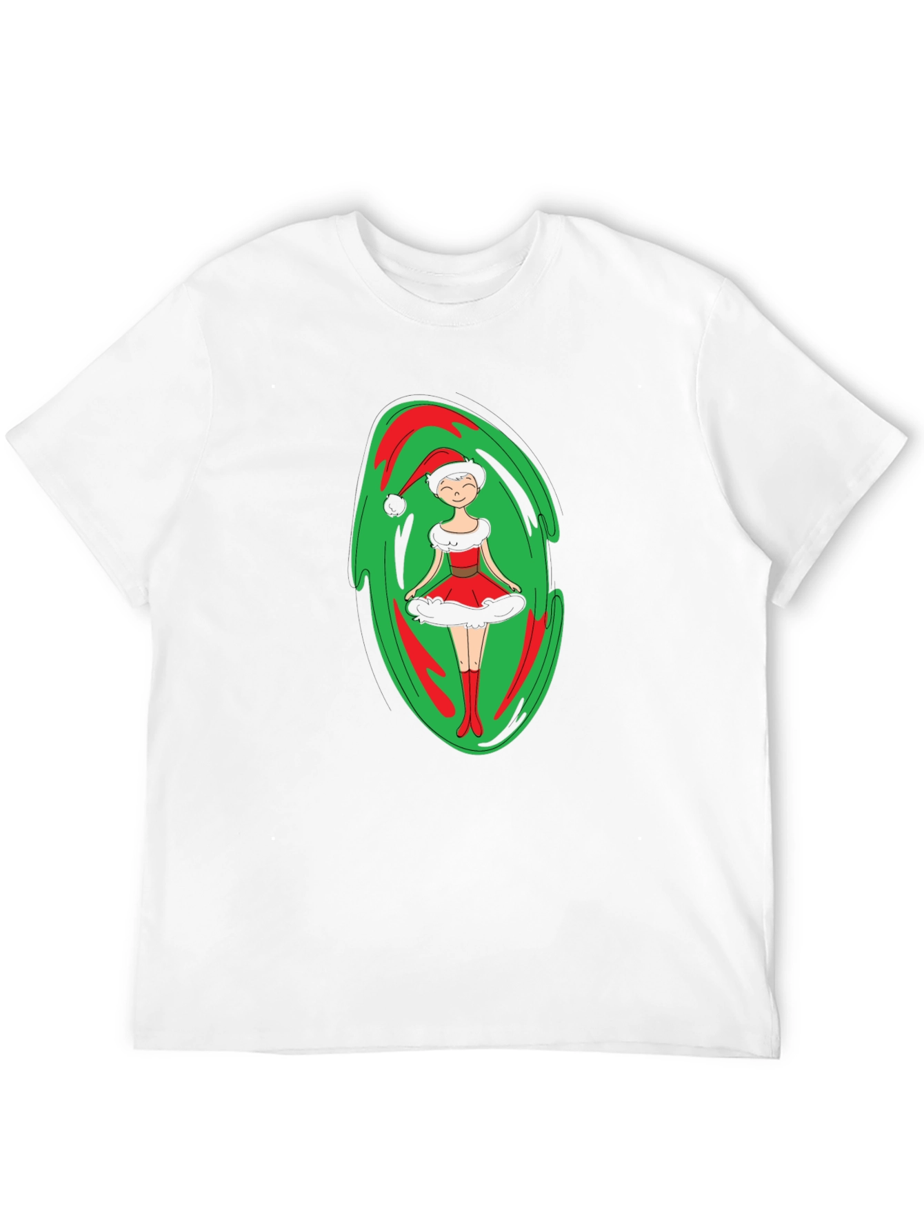 Festive Holiday Elf Graphic Tee - Black