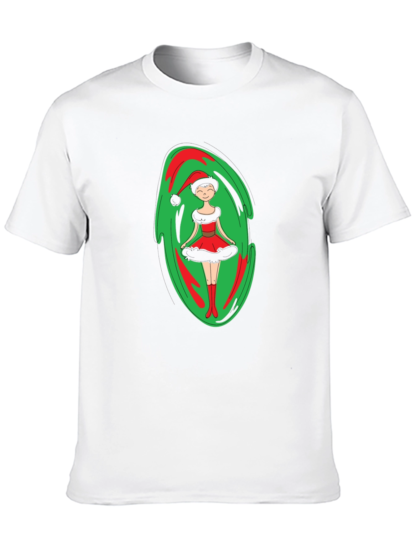 Festive Holiday Elf Graphic Tee - Black