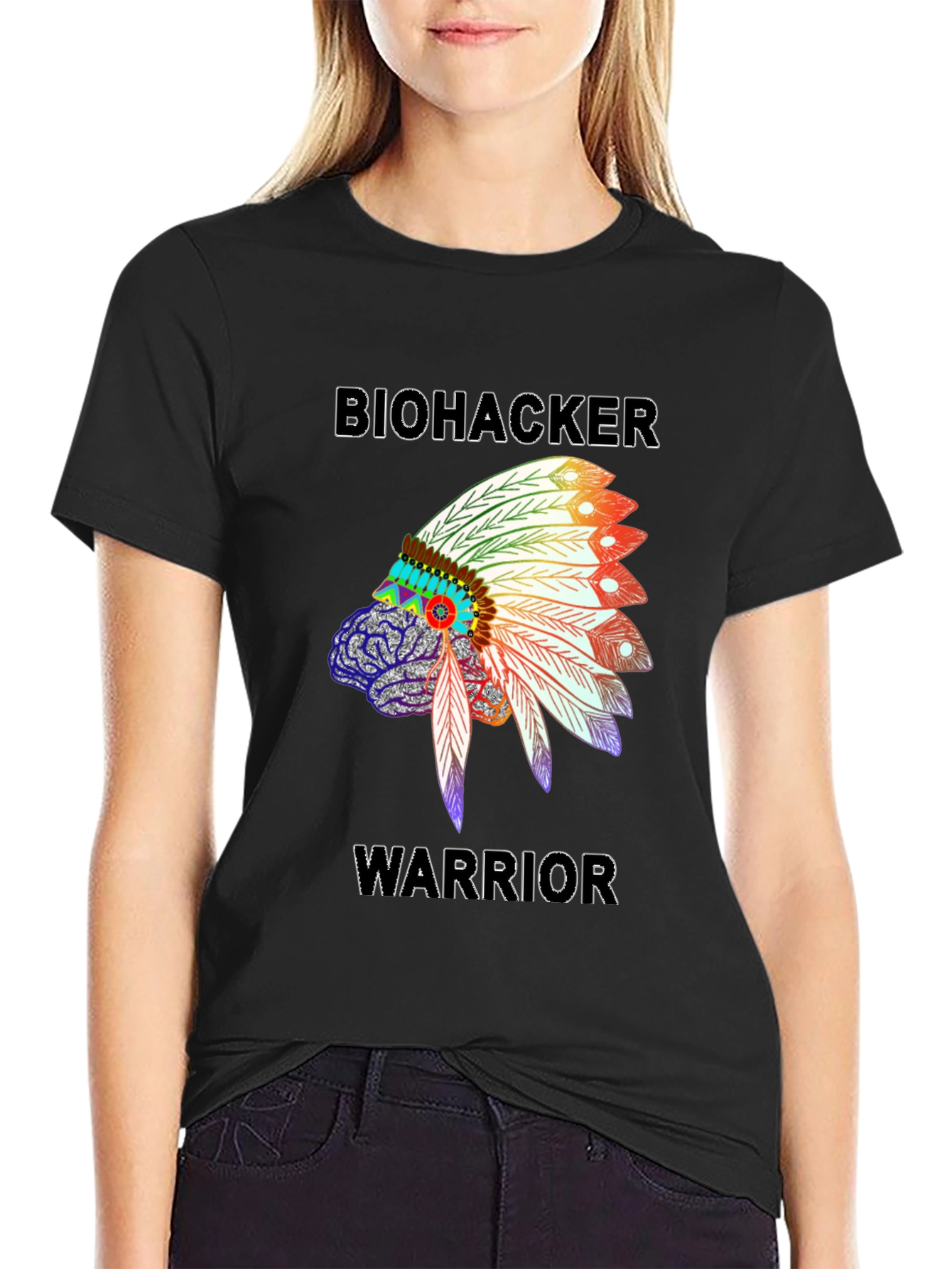 Biohacker Warrior Graphic T-Shirt - Black