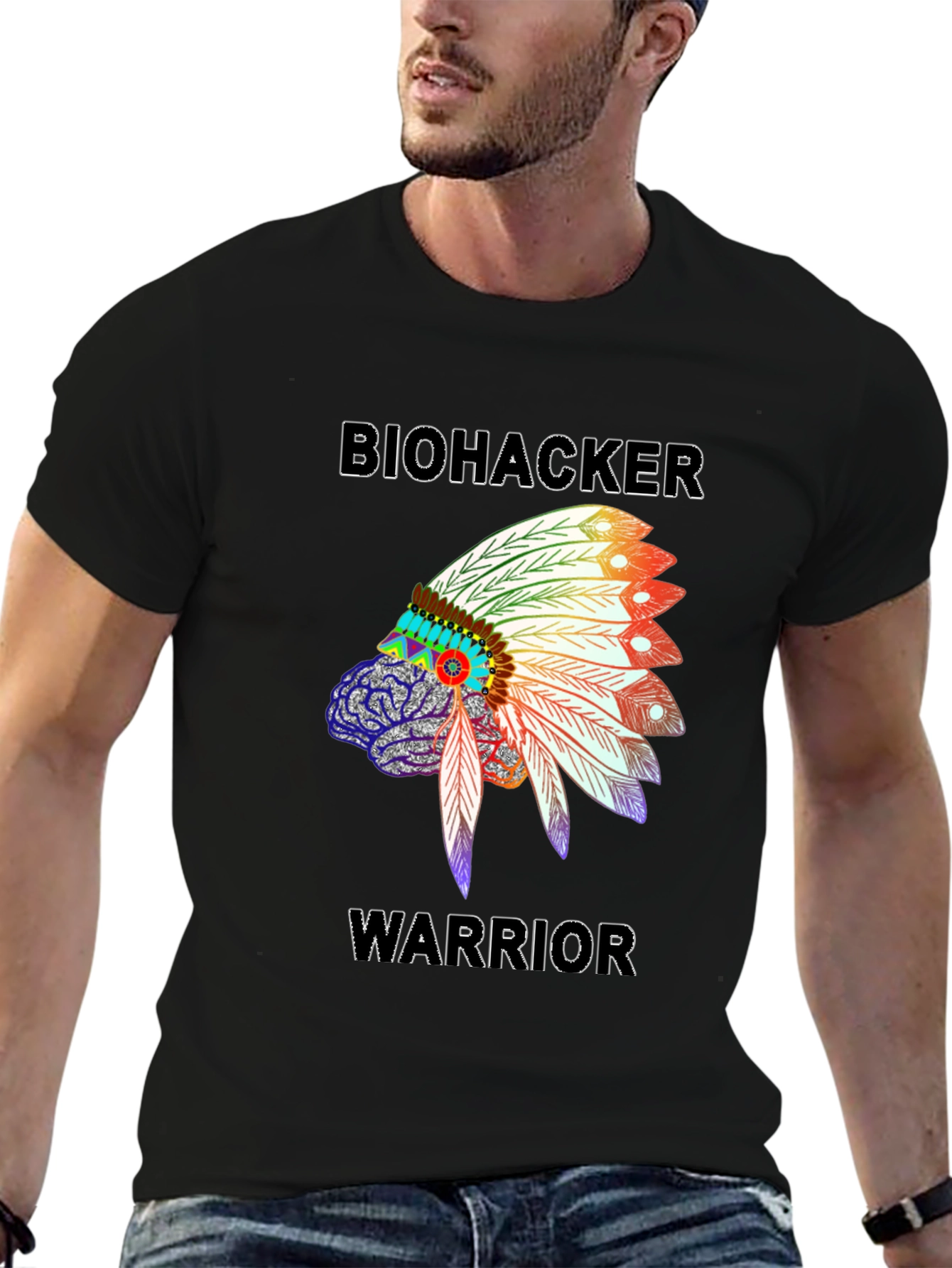 Biohacker Warrior Graphic T-Shirt - Black