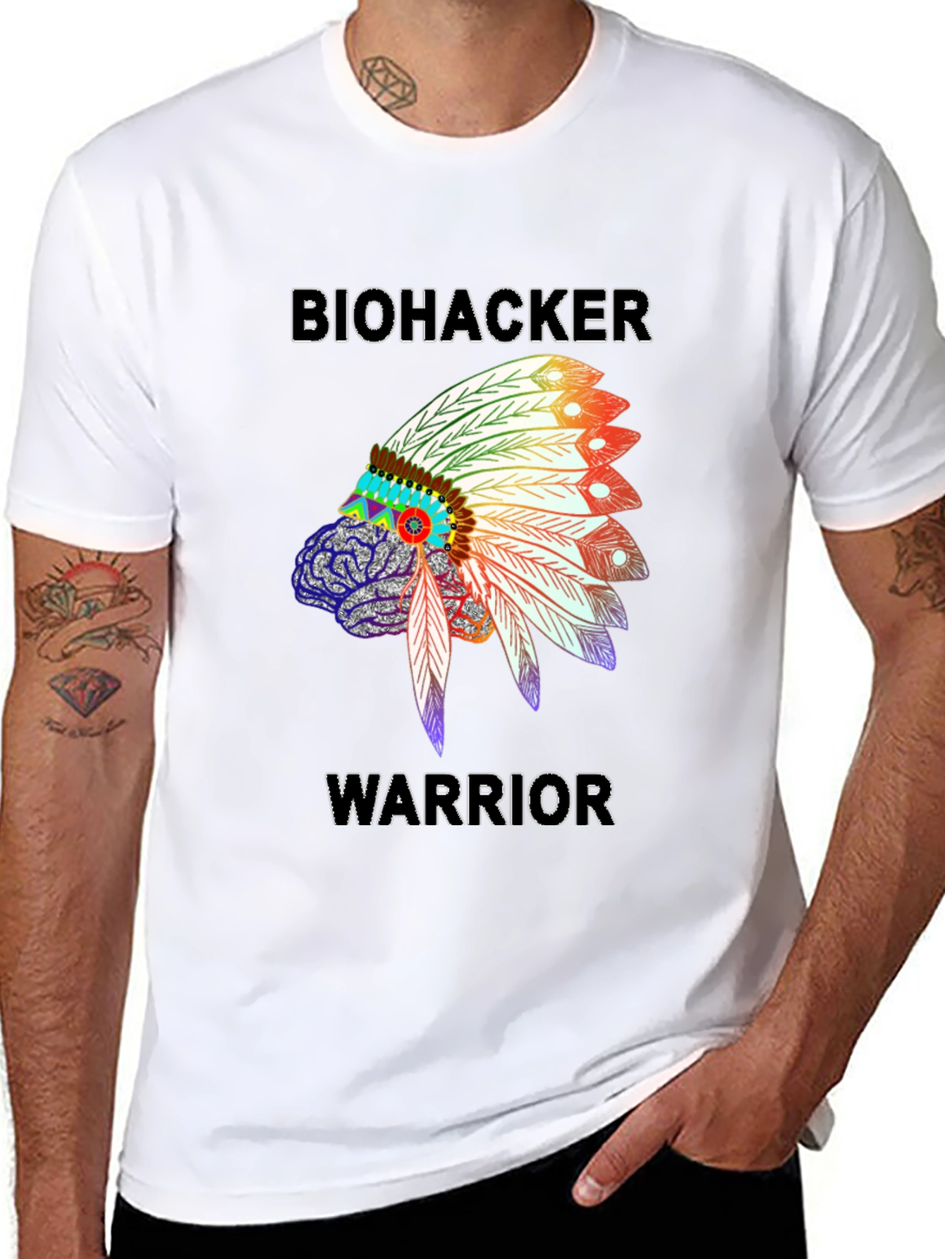 Biohacker Warrior Graphic T-Shirt - Black