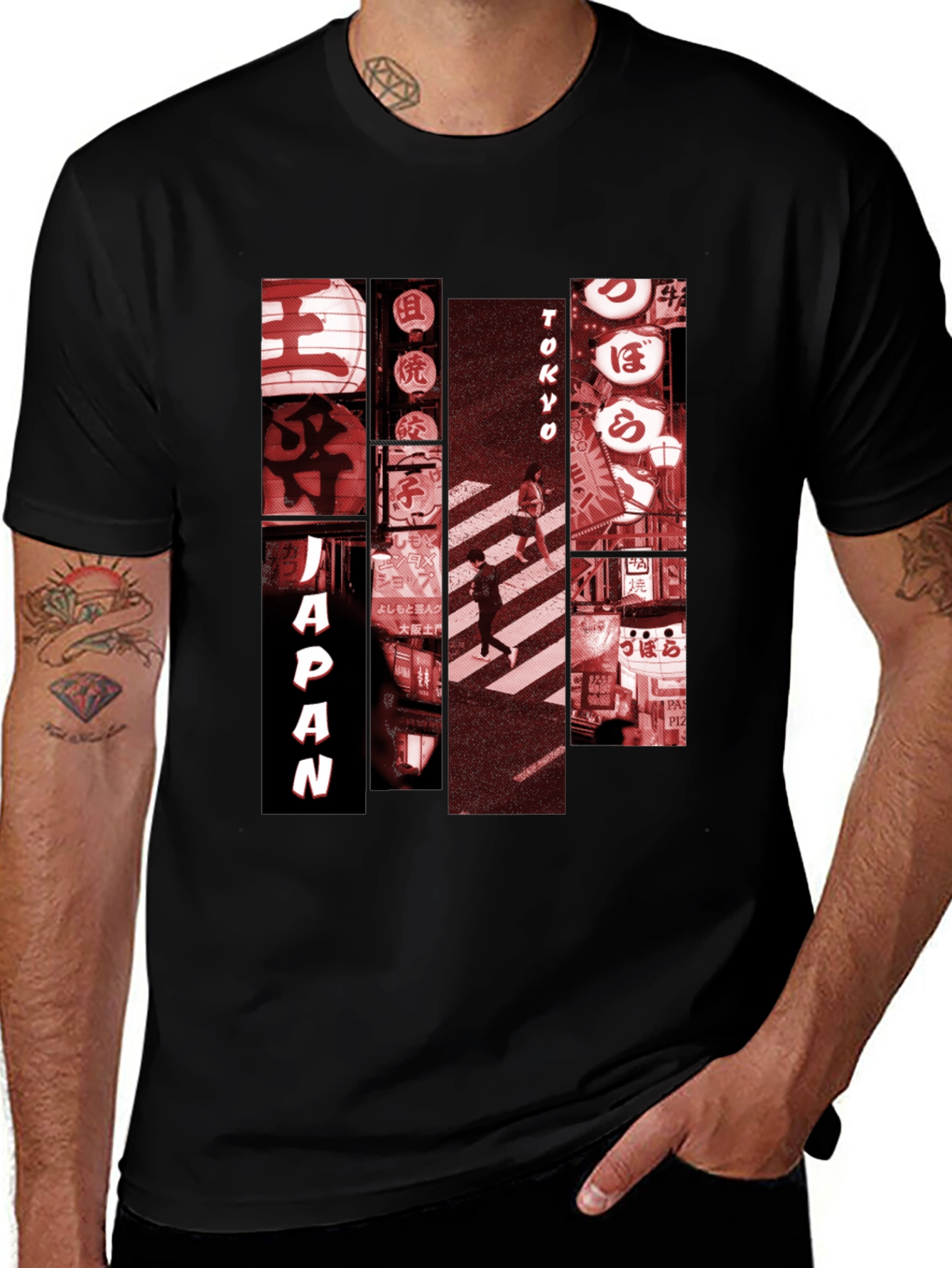 Japan Tokyo Graphic Tee - Mens Black T-Shirt