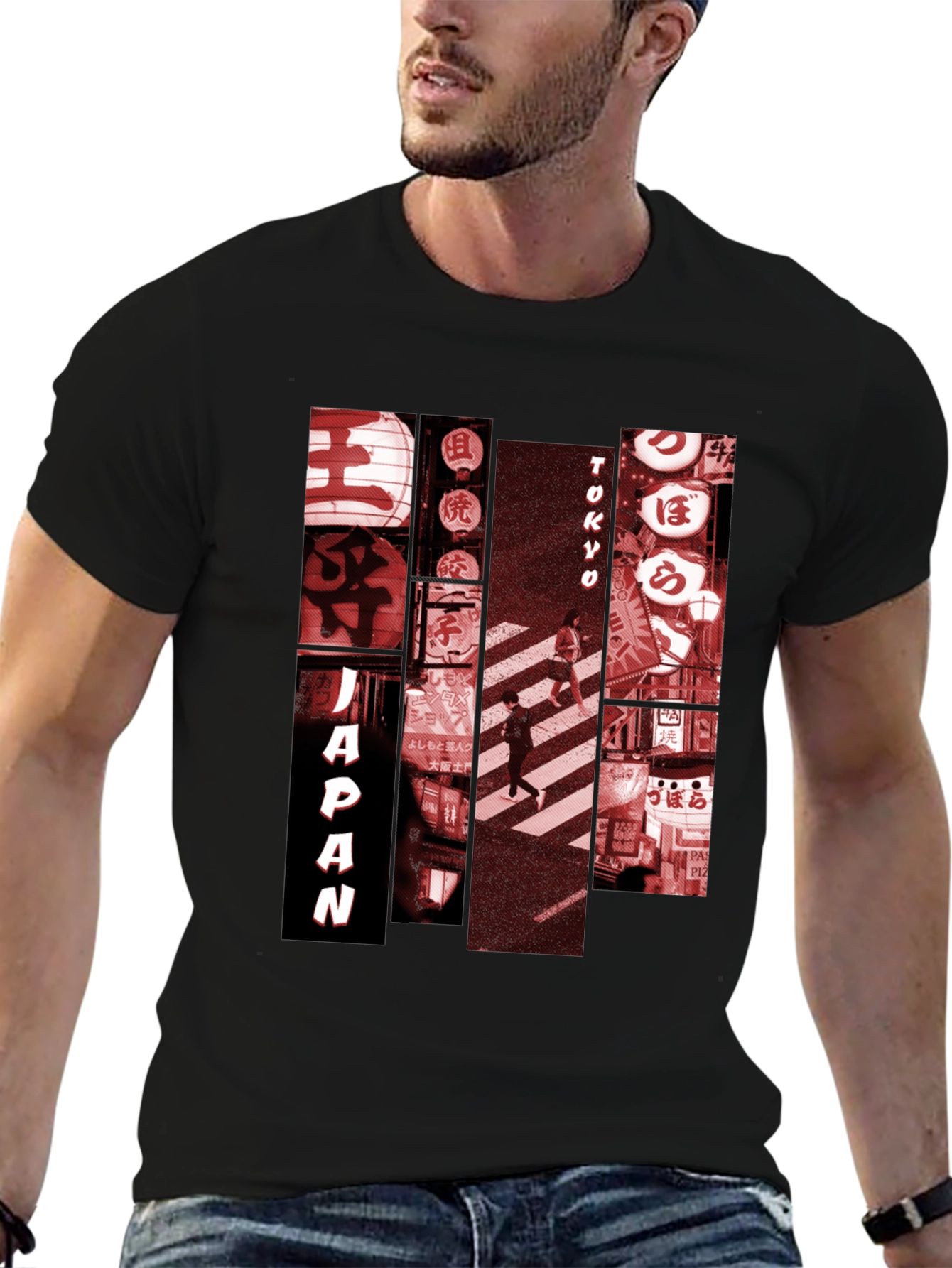 Japan Tokyo Graphic Tee - Mens Black T-Shirt