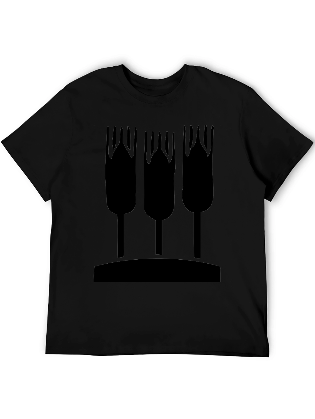 Abstract Wheat Graphic Tee - Black