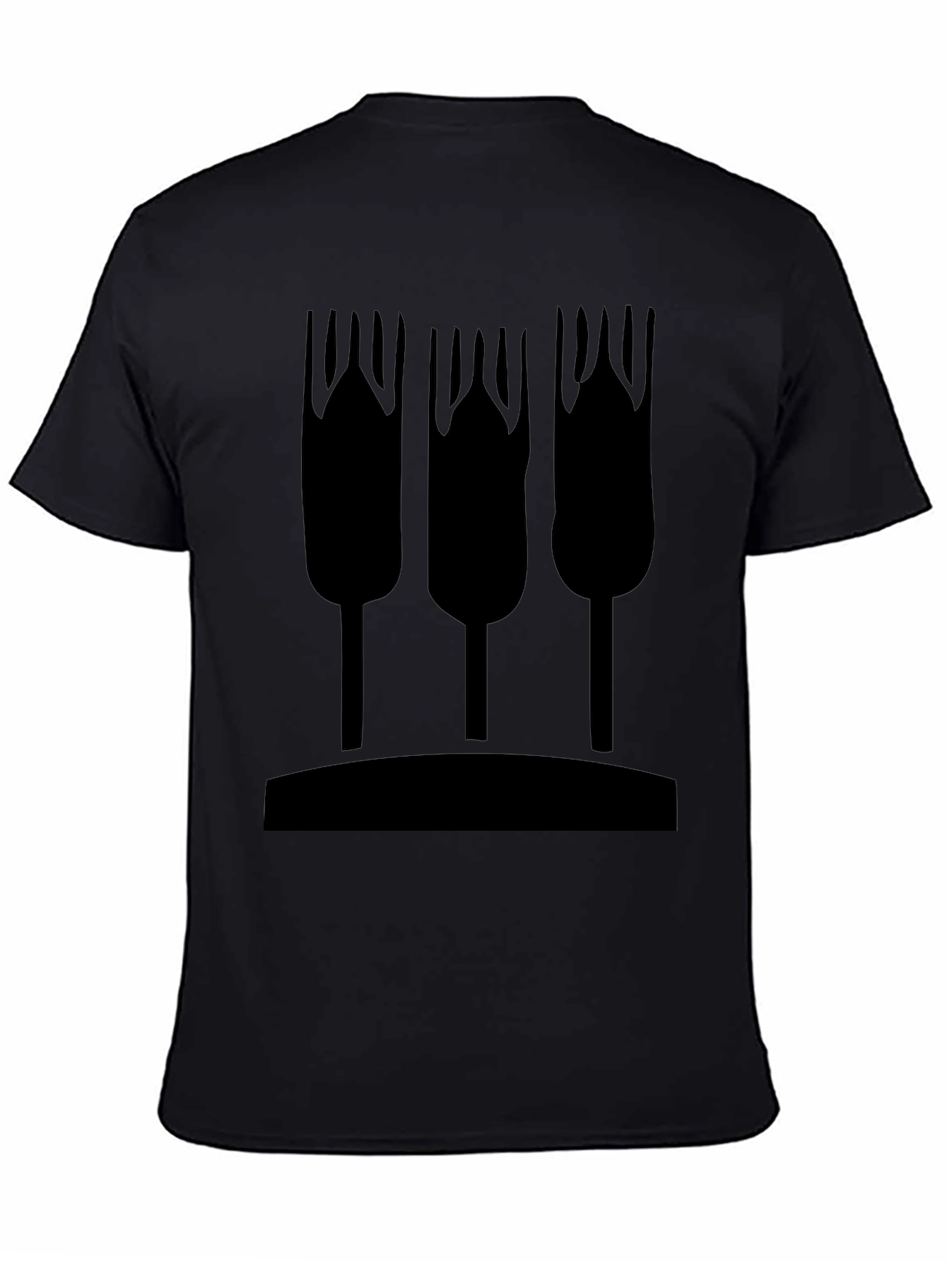 Abstract Wheat Graphic Tee - Black