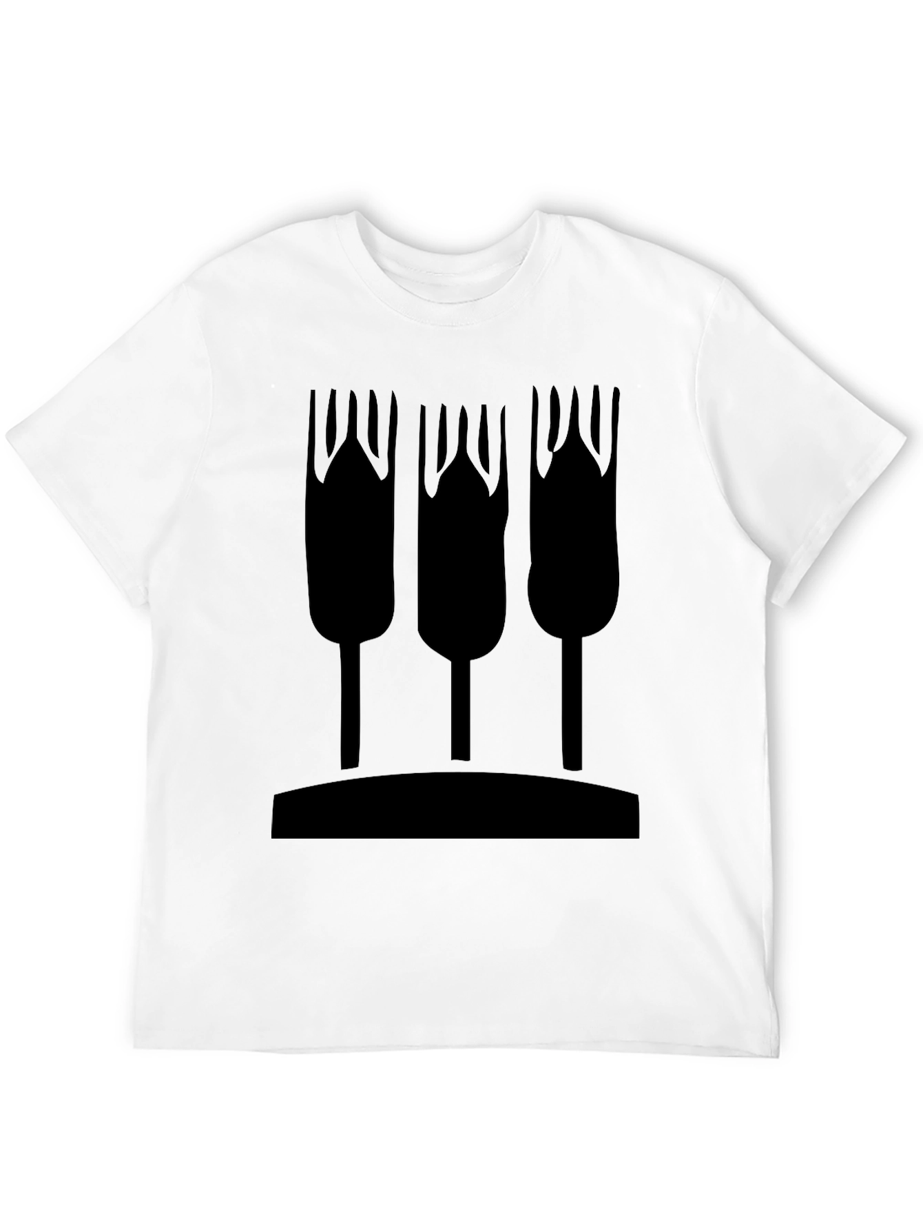 Abstract Wheat Graphic Tee - Black