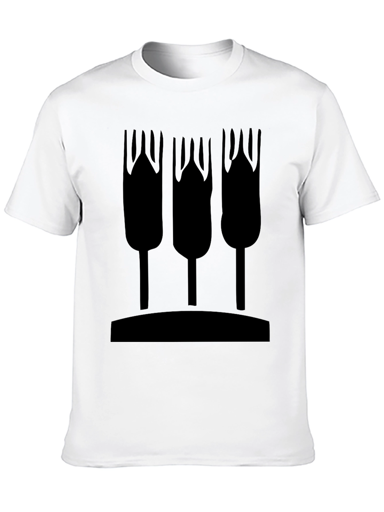 Abstract Wheat Graphic Tee - Black