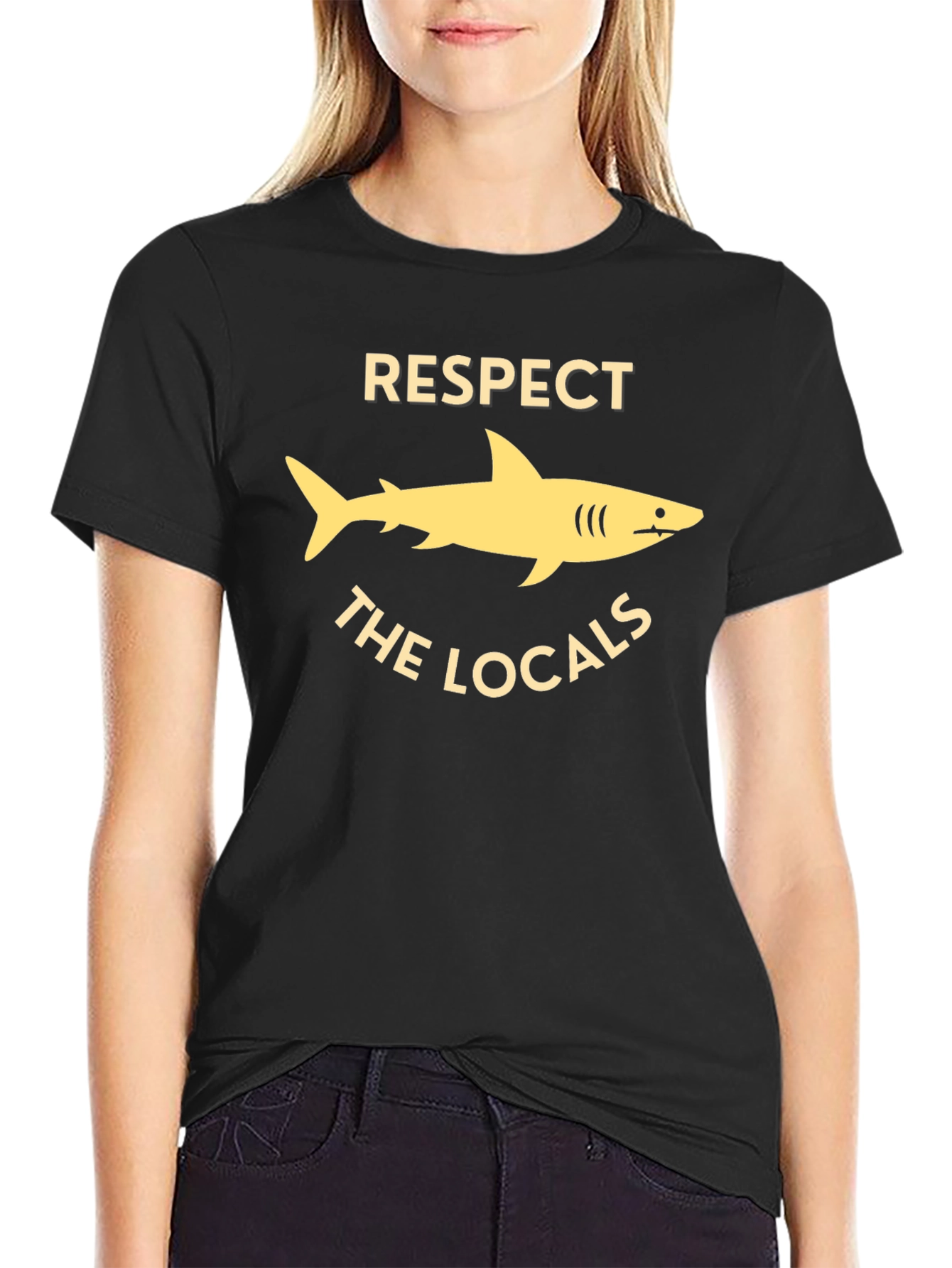 Respect the Locals Shark T-Shirt - Black