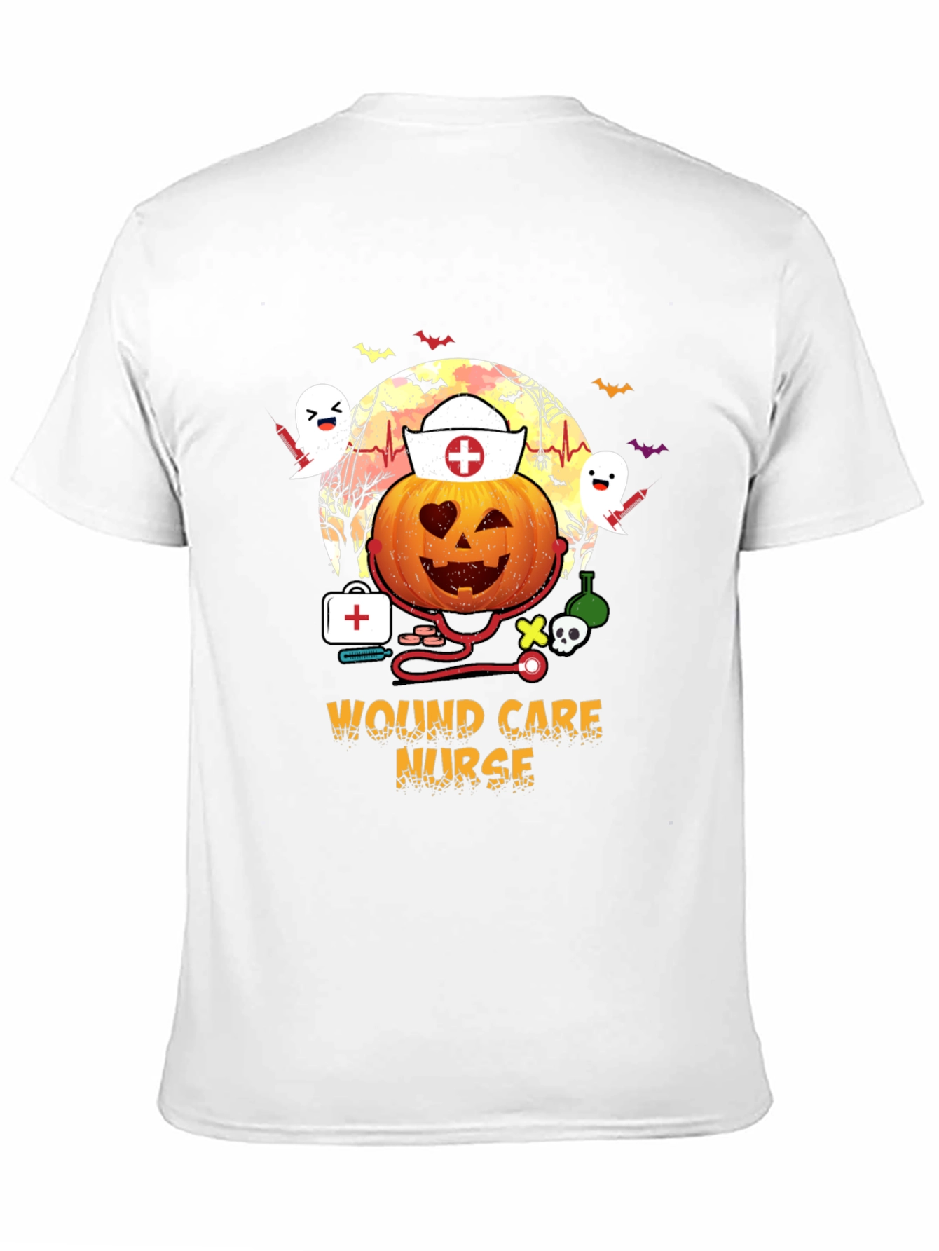 Wound Care Nurse Halloween Pumpkin T-Shirt