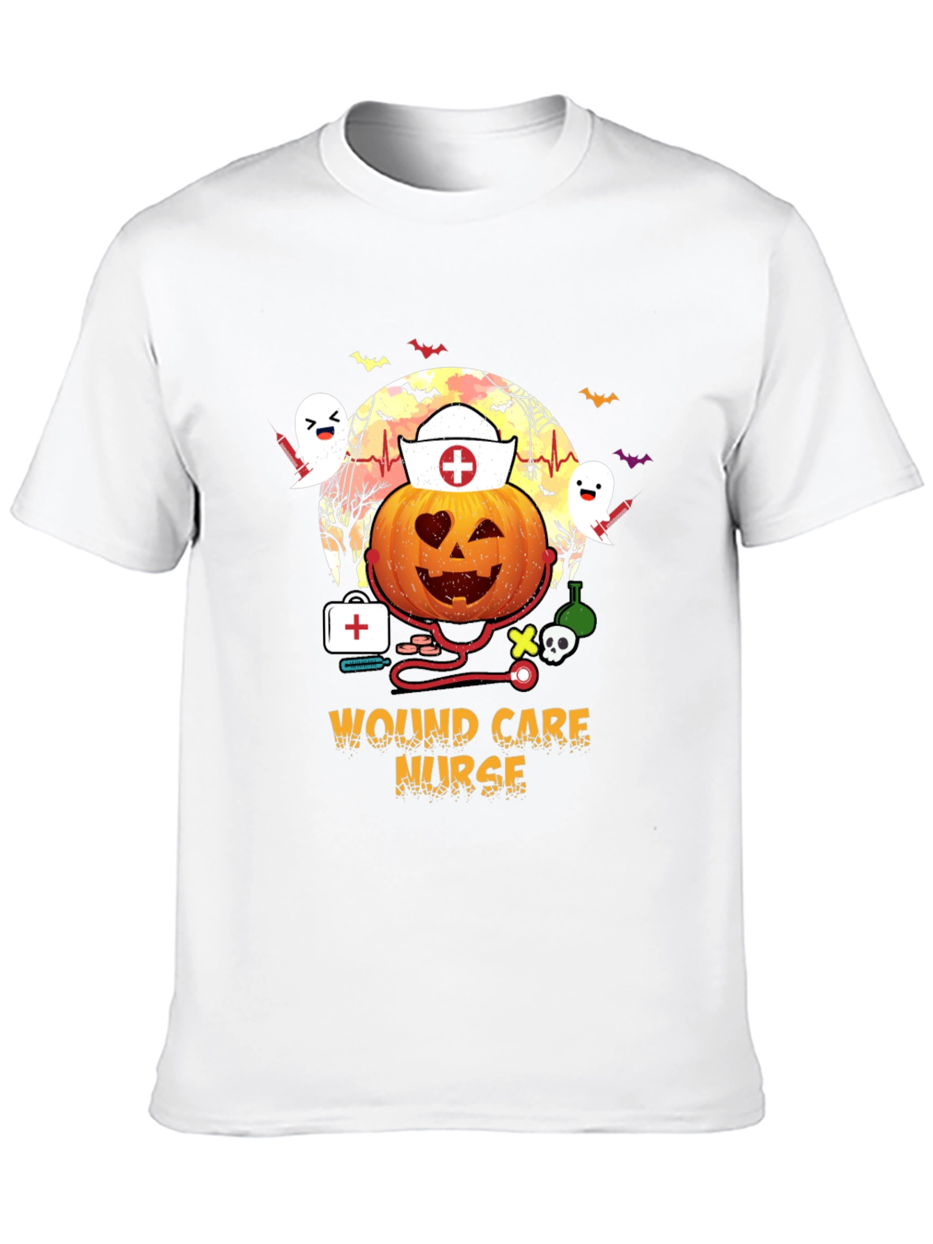 Wound Care Nurse Halloween Pumpkin T-Shirt