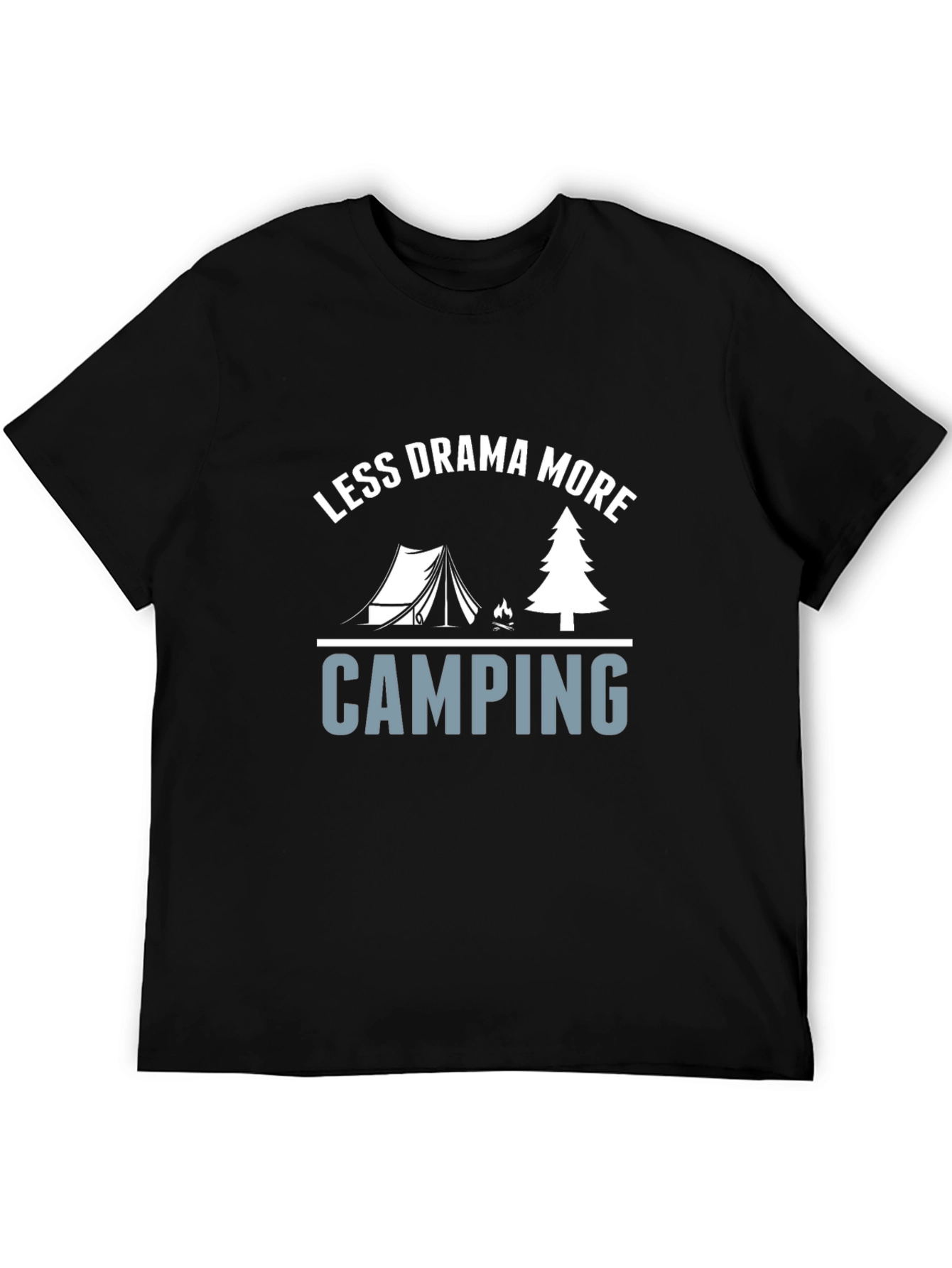 Less Drama More Camping Black Graphic Tee