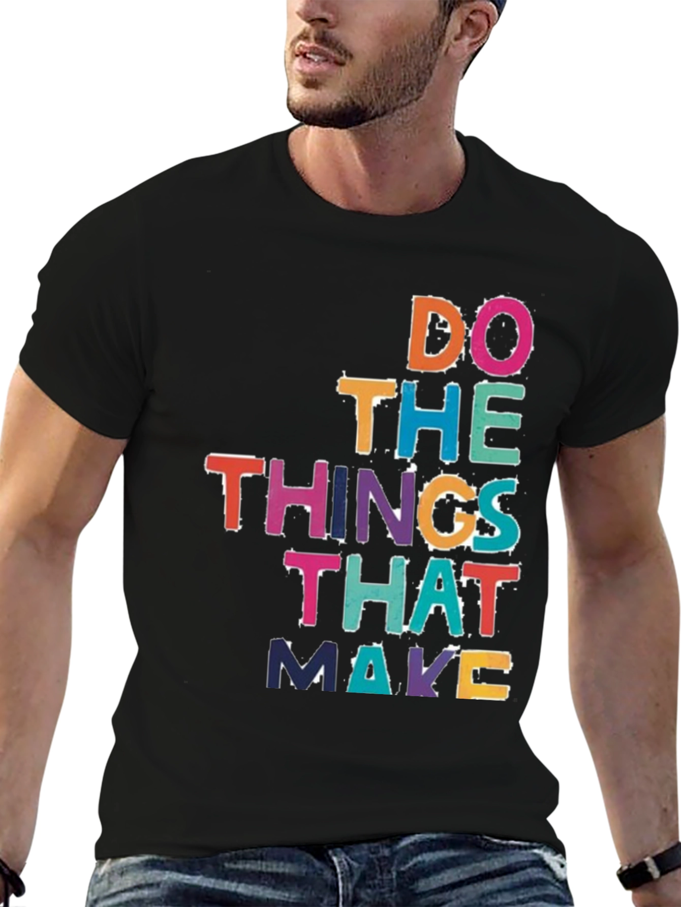 Motivational Graphic Print Black T-Shirt