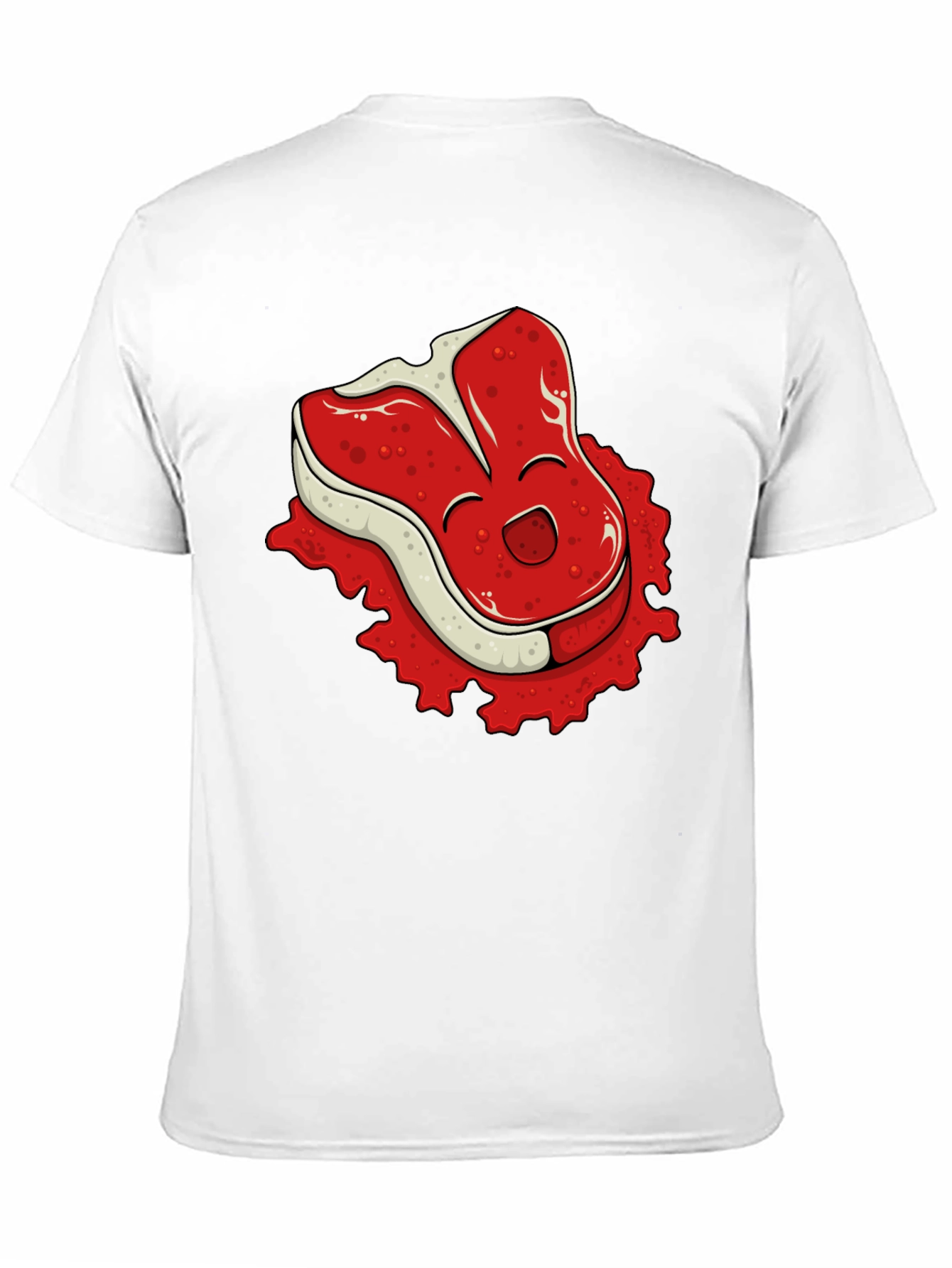 Funny Steak Cartoon Graphic Black T-Shirt