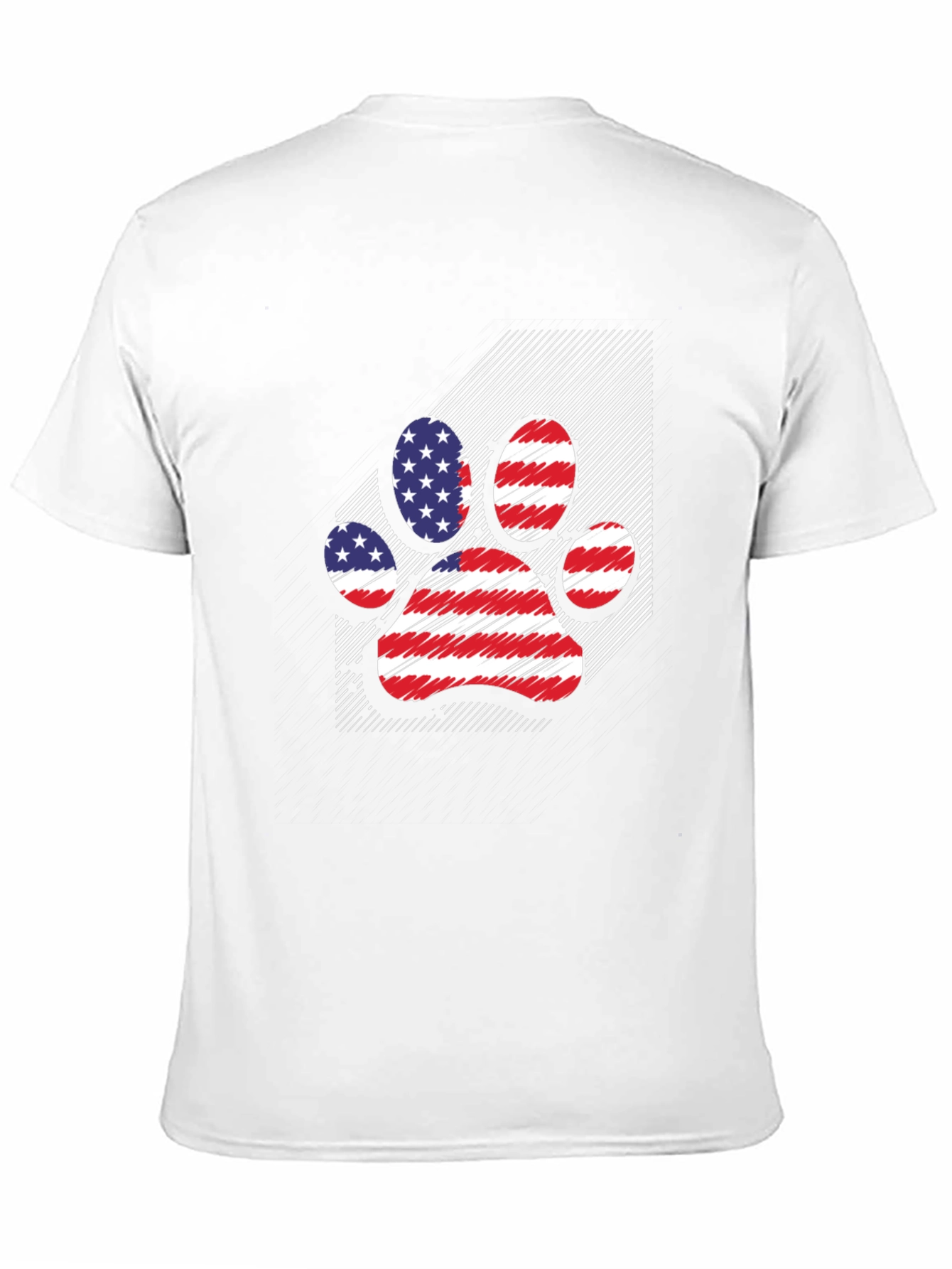 Patriotic Paw Print Mens T-Shirt