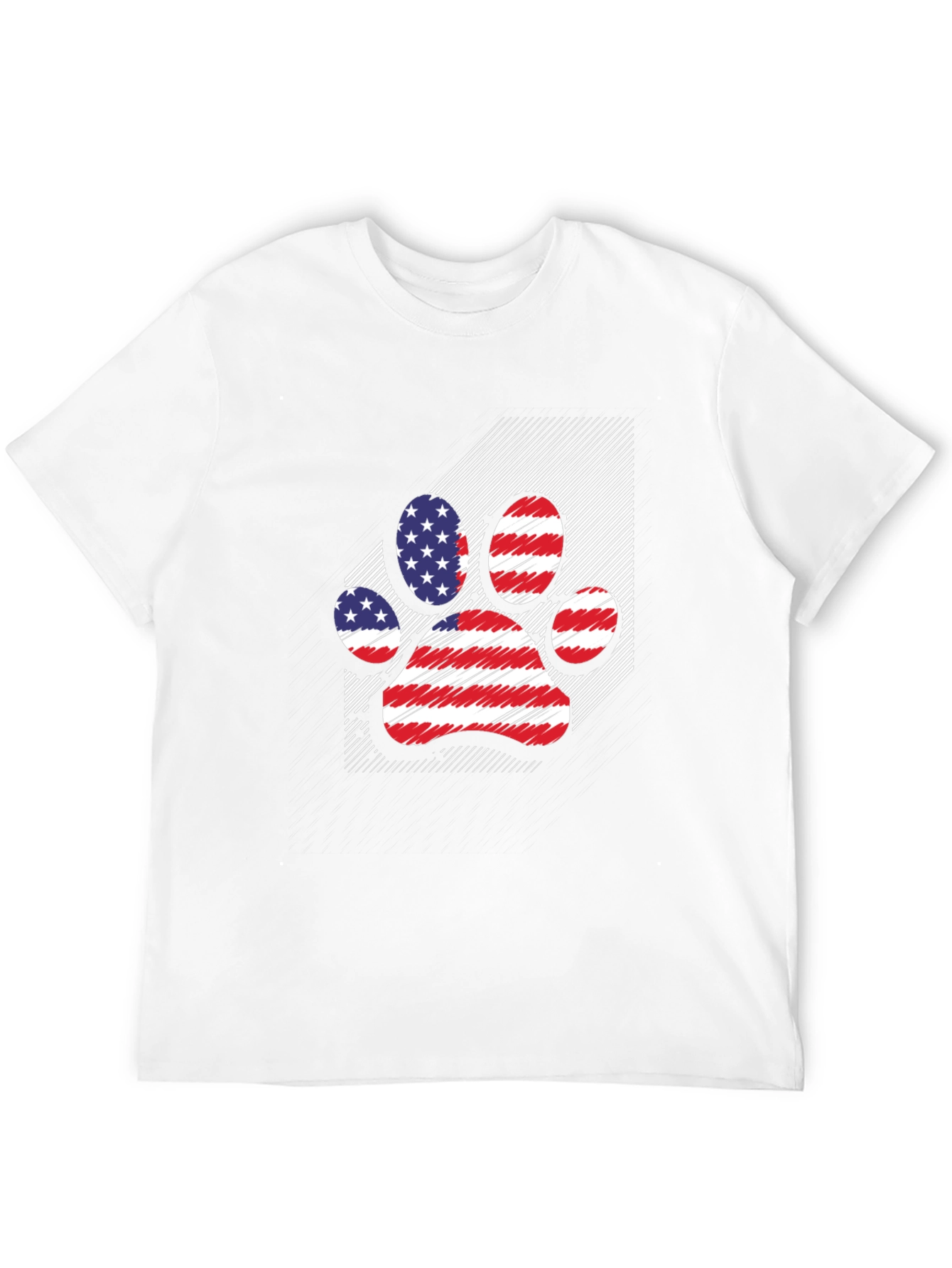 Patriotic Paw Print Mens T-Shirt