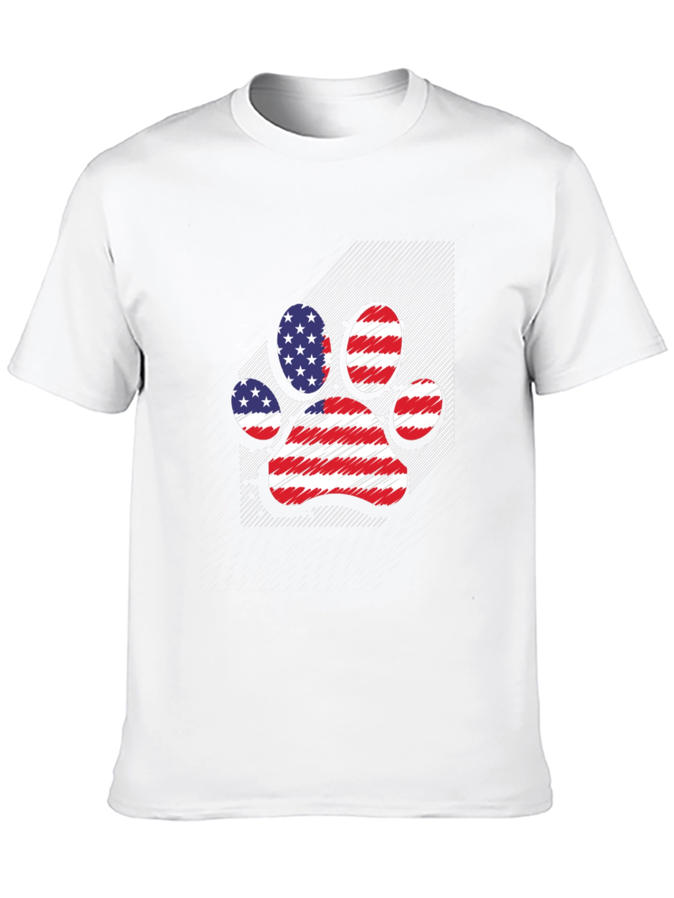 Patriotic Paw Print Mens T-Shirt