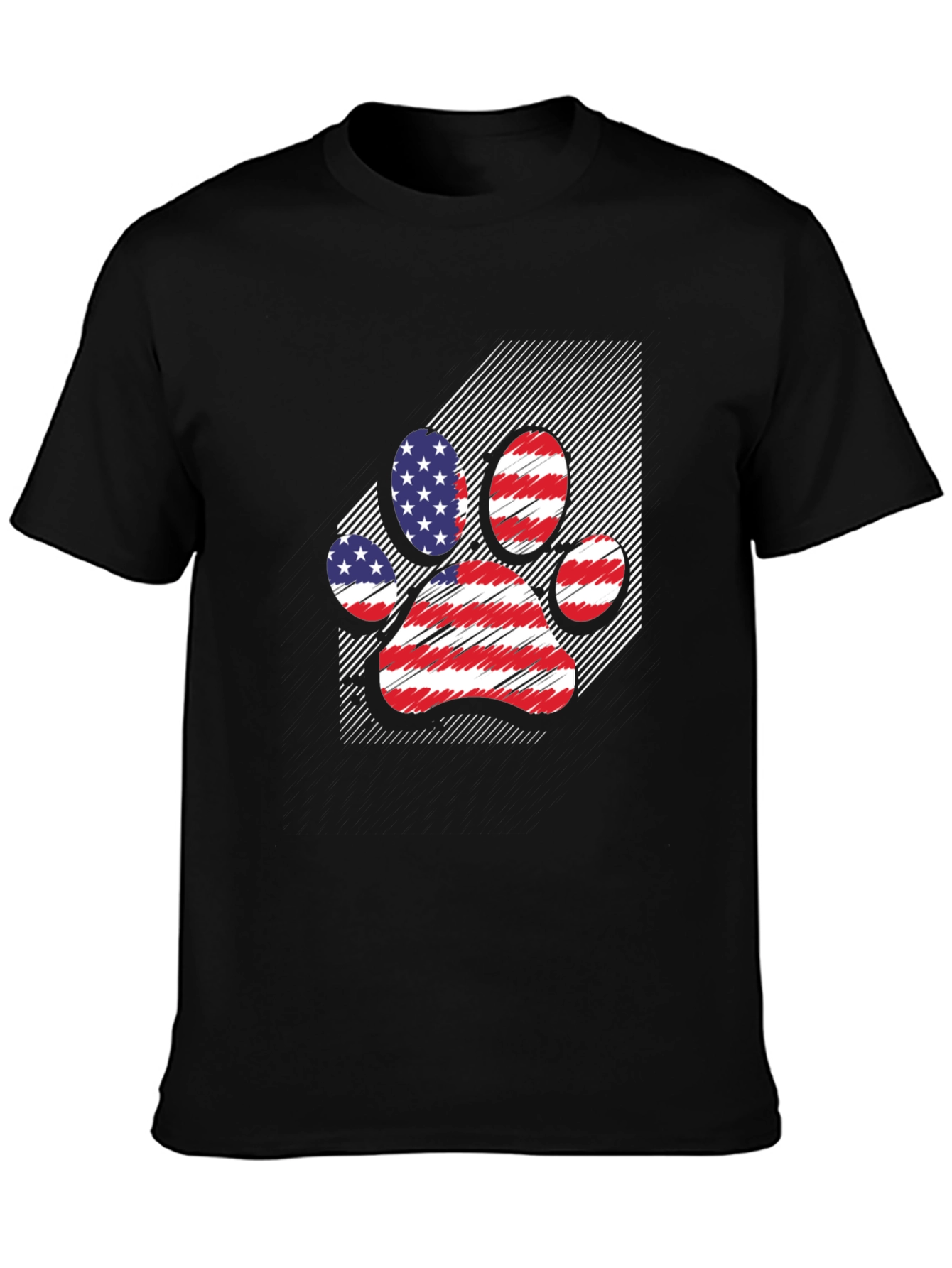 Patriotic Paw Print Mens T-Shirt