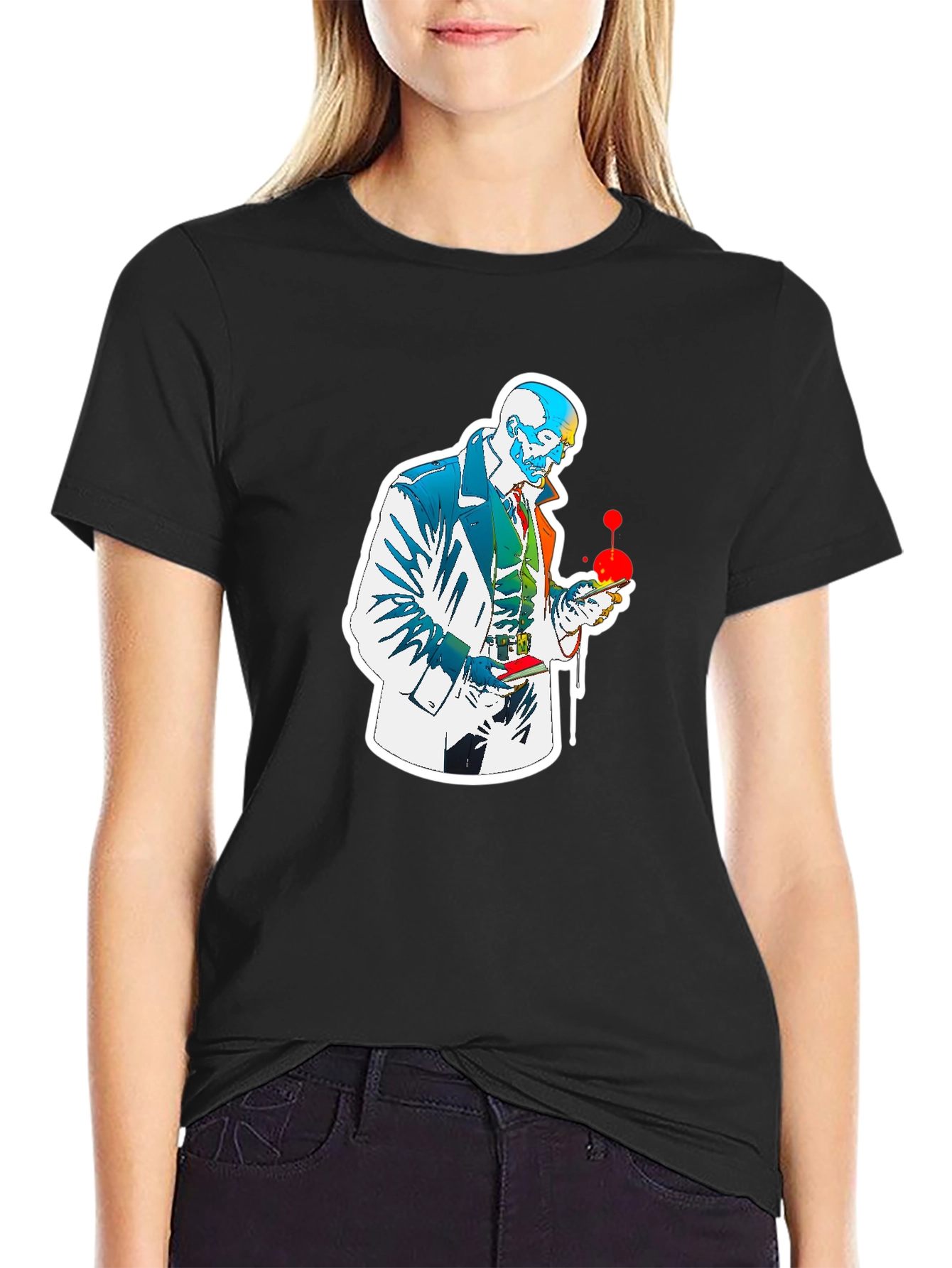 Stylized Skull Detective Graphic Tee