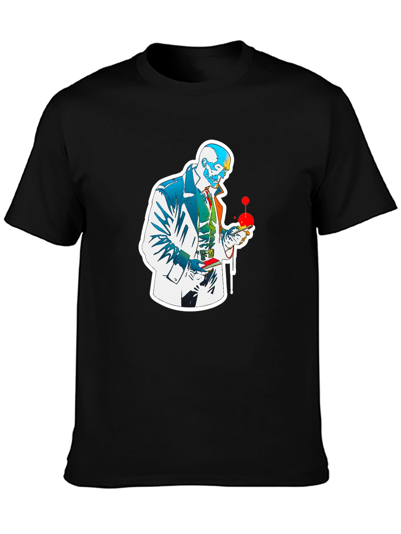 Stylized Skull Detective Graphic Tee