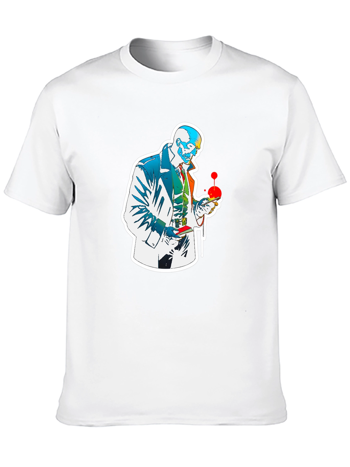 Stylized Skull Detective Graphic Tee