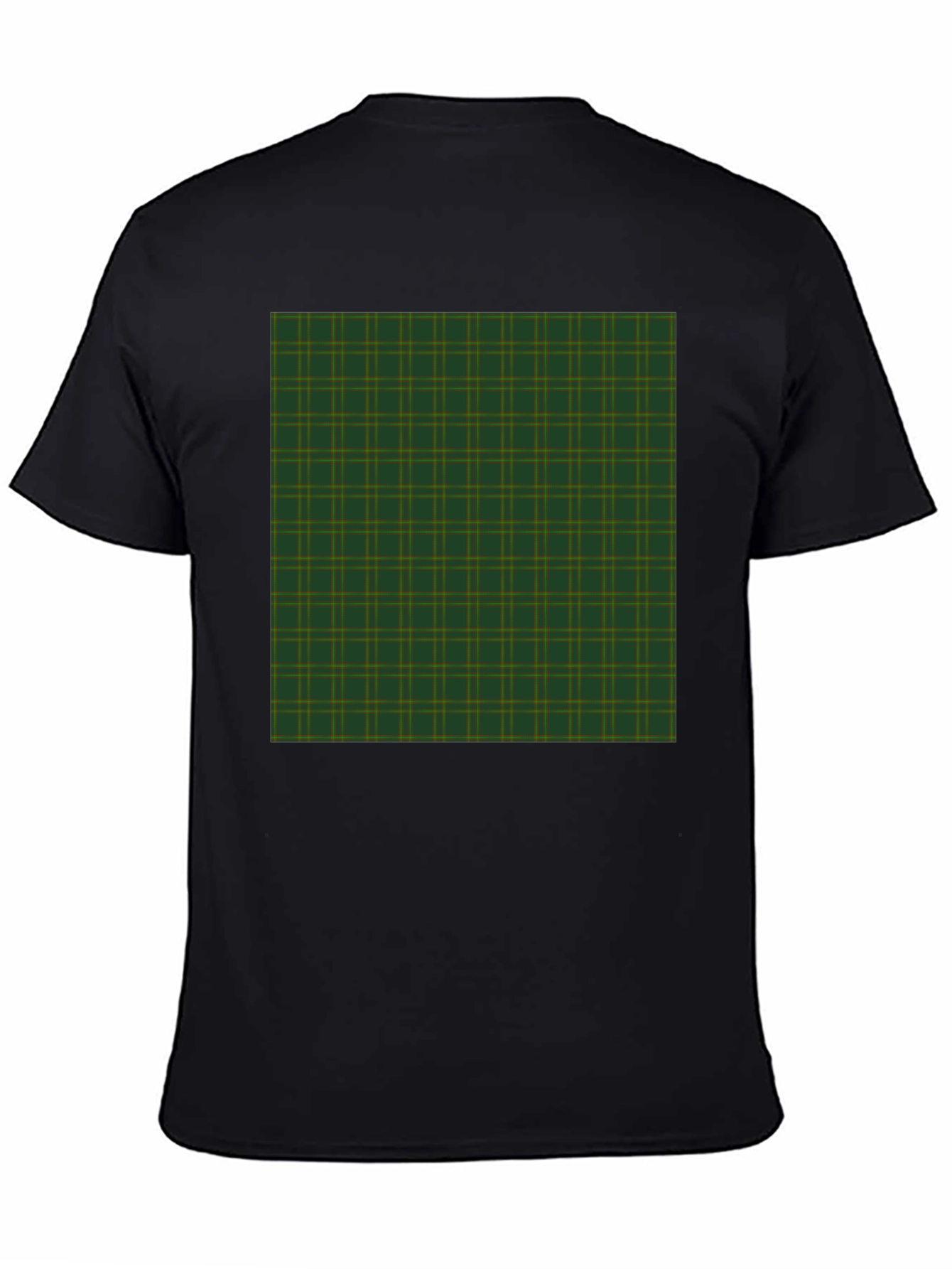 Plaid Pattern Graphic Tee - Black