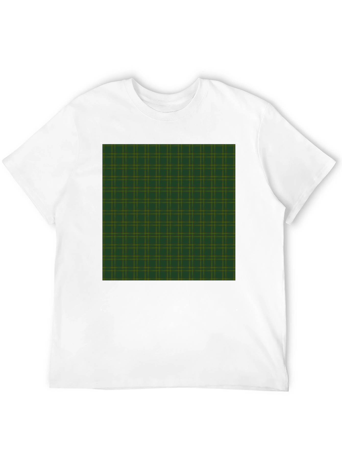 Plaid Pattern Graphic Tee - Black