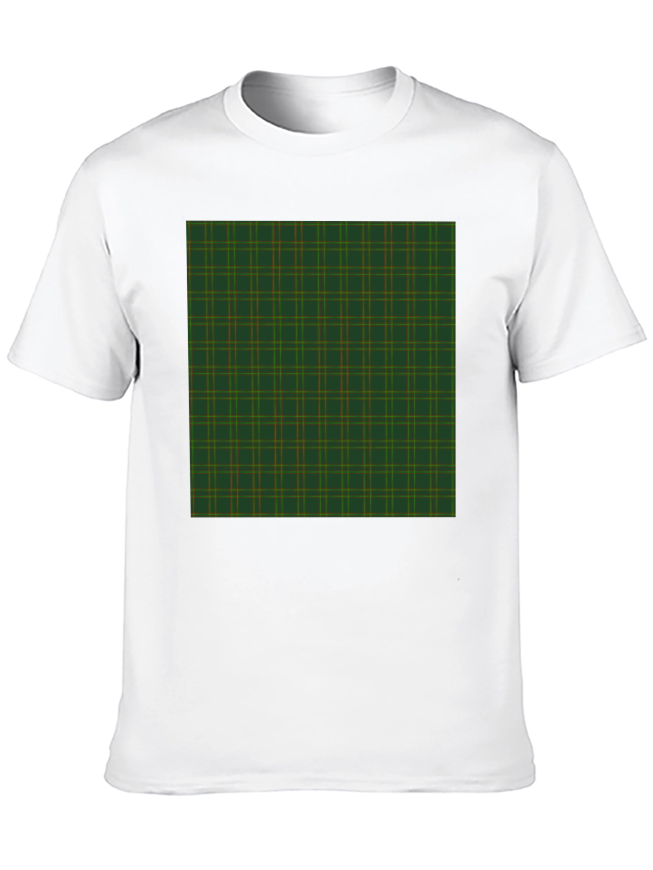 Plaid Pattern Graphic Tee - Black