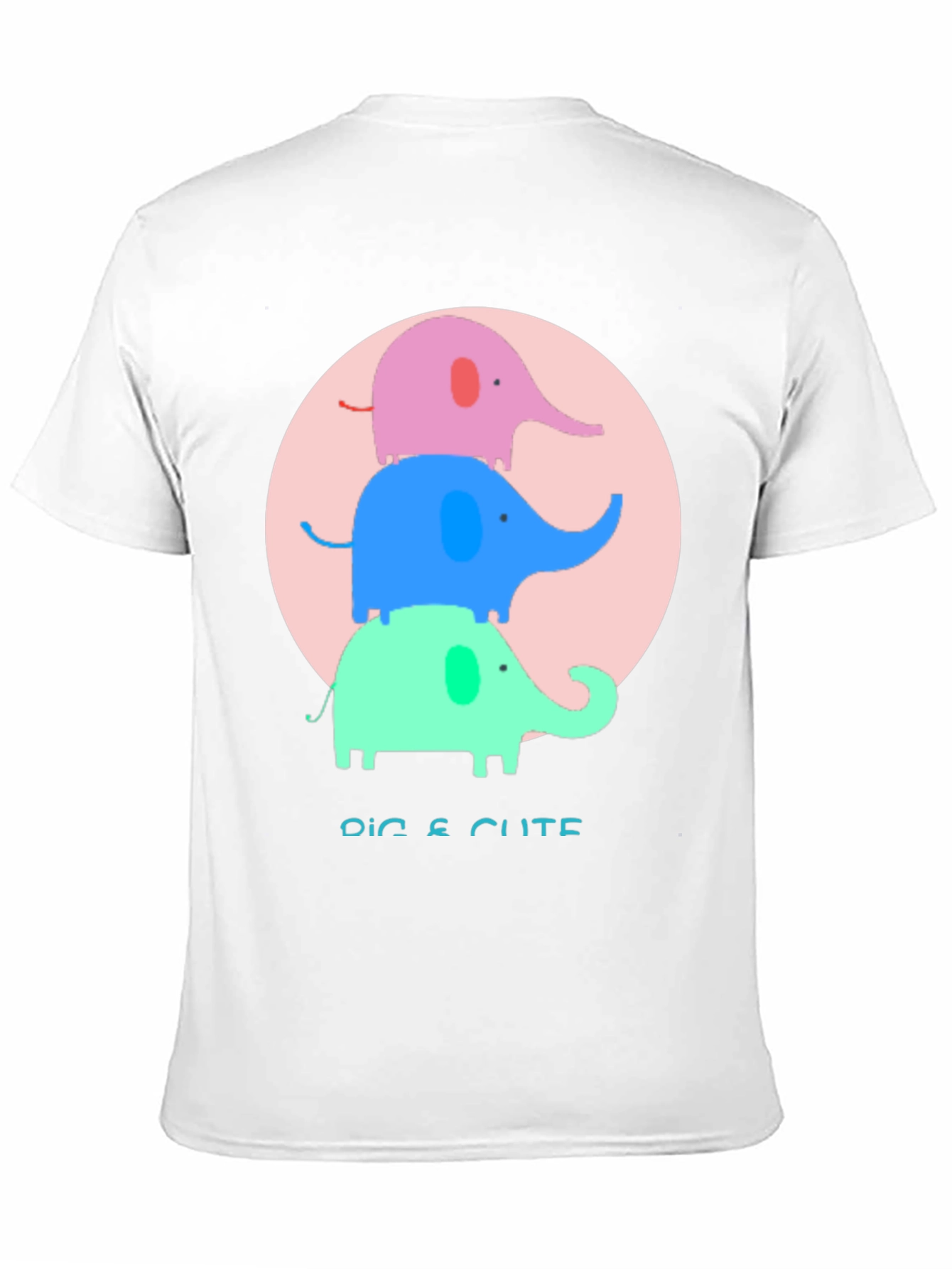 Cute Elephant Stack Graphic Tee - Unique Design