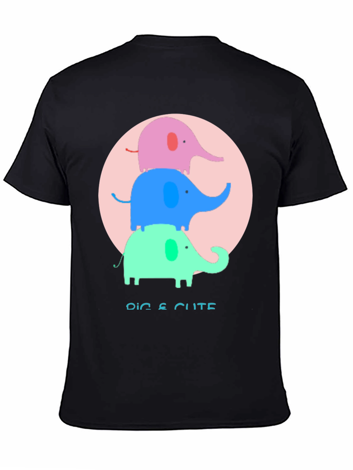Cute Elephant Stack Graphic Tee - Unique Design