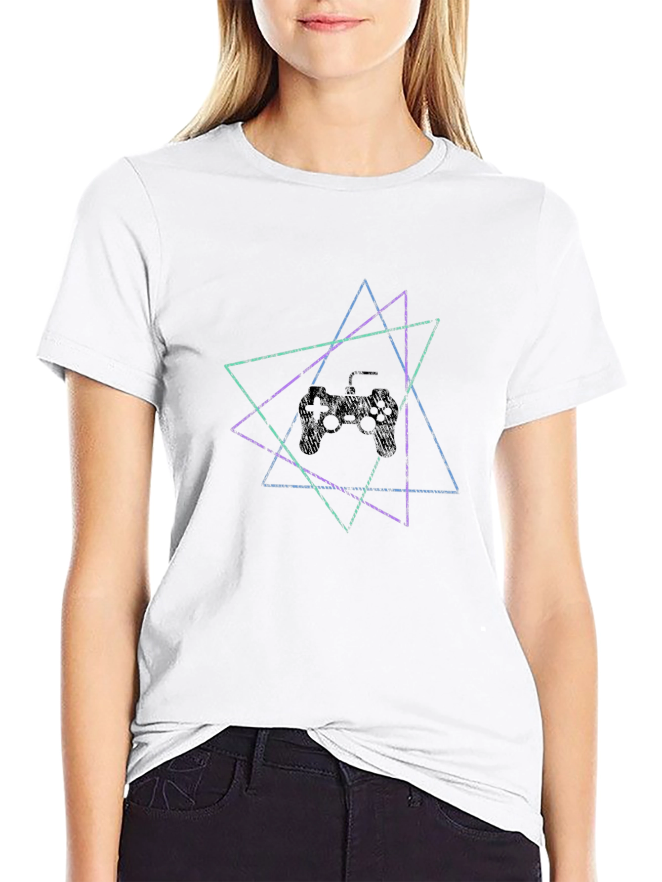 Geometric Gamer T-Shirt - Edgy Style