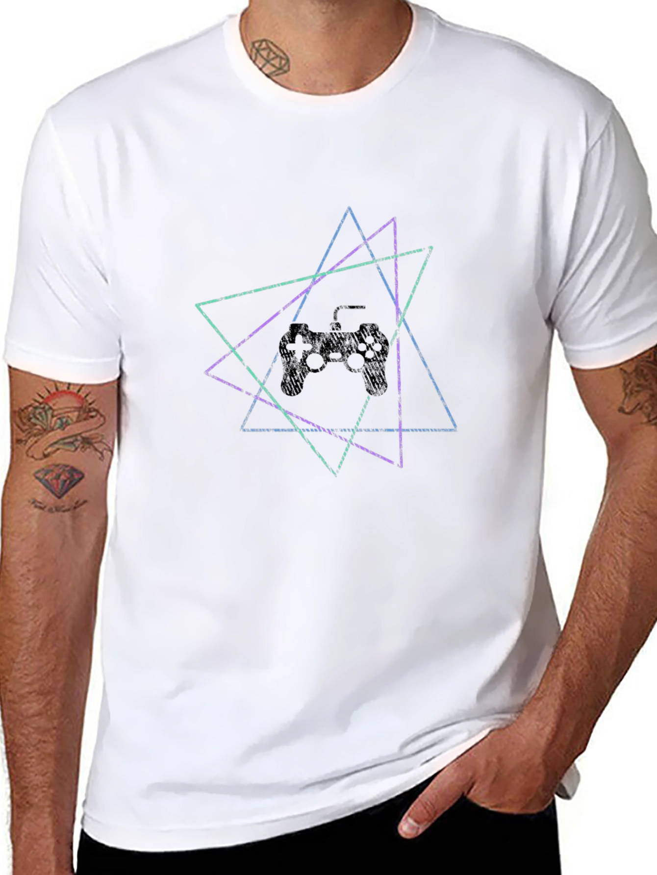Geometric Gamer T-Shirt - Edgy Style