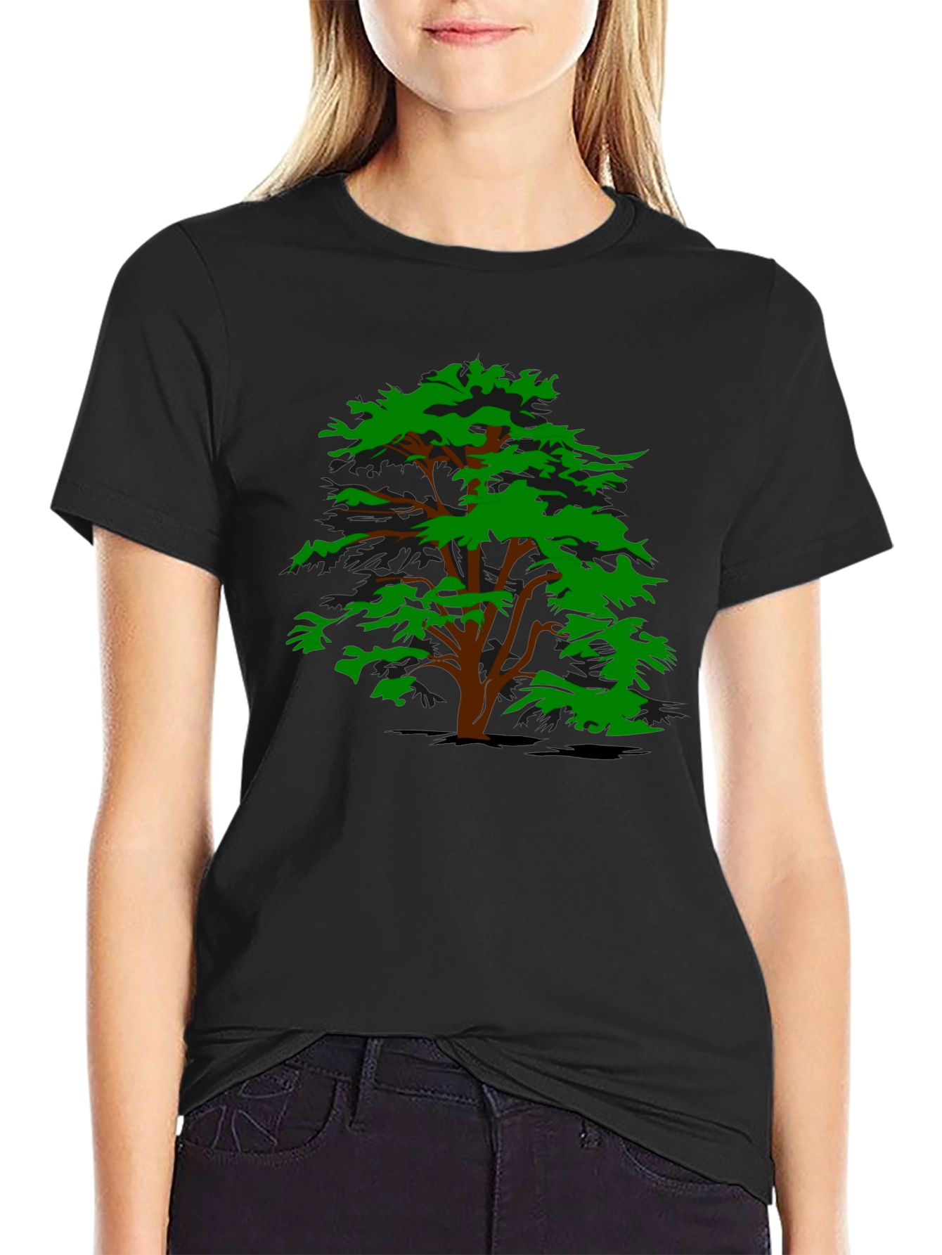 Tree Graphic Black T-Shirt - Casual Style
