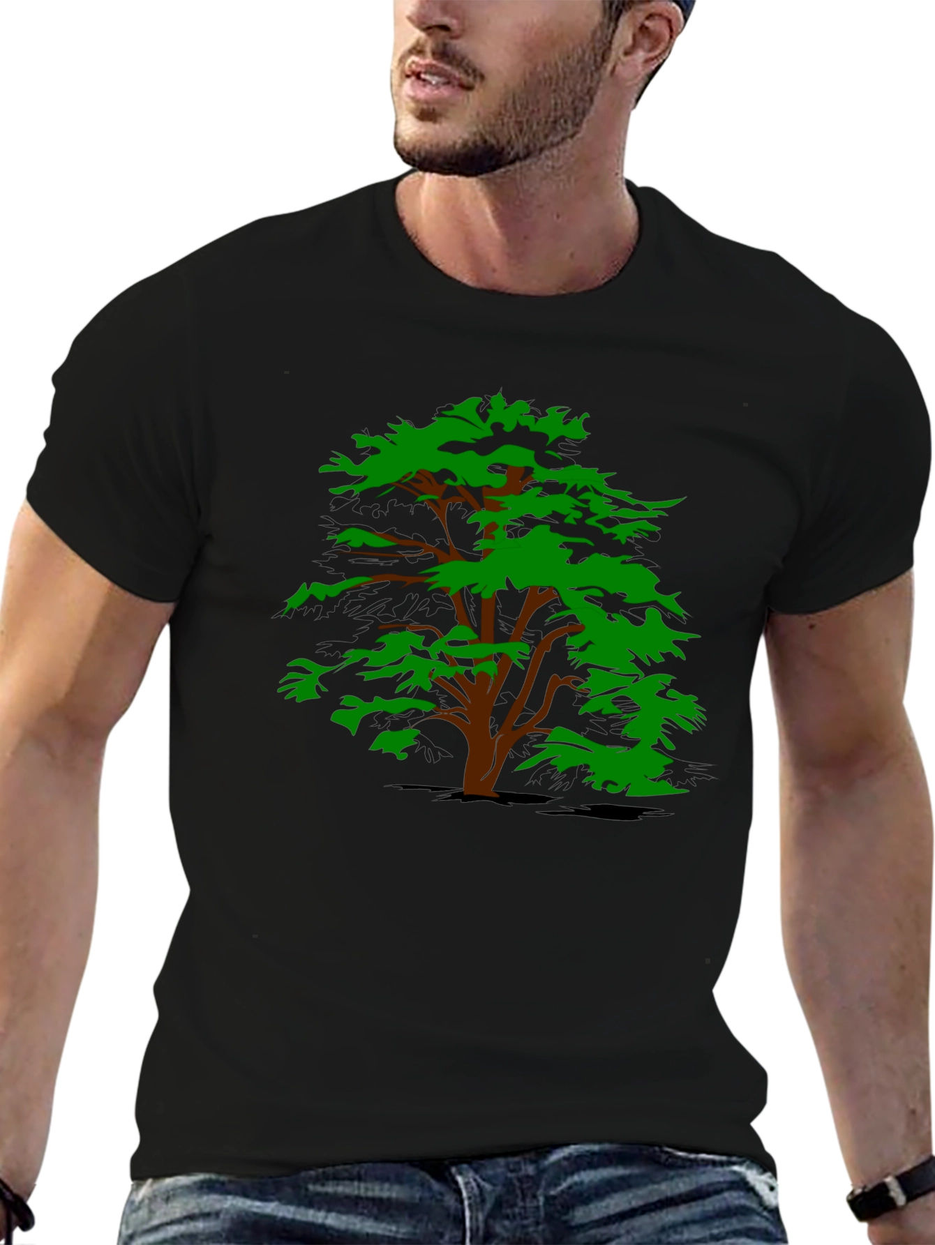 Tree Graphic Black T-Shirt - Casual Style