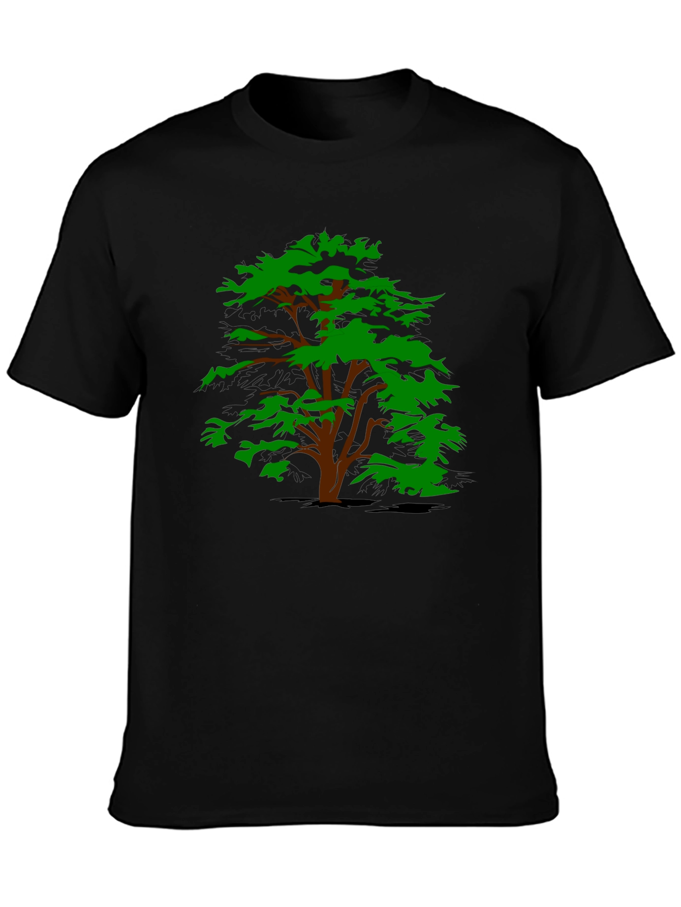 Tree Graphic Black T-Shirt - Casual Style