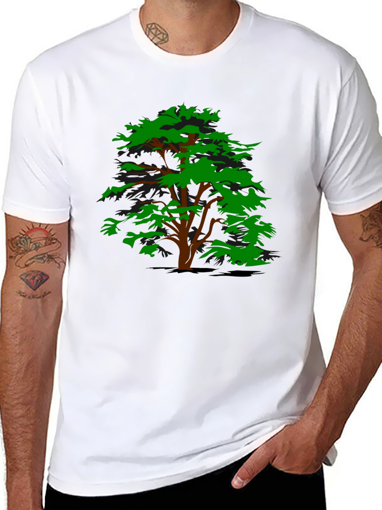 Tree Graphic Black T-Shirt - Casual Style