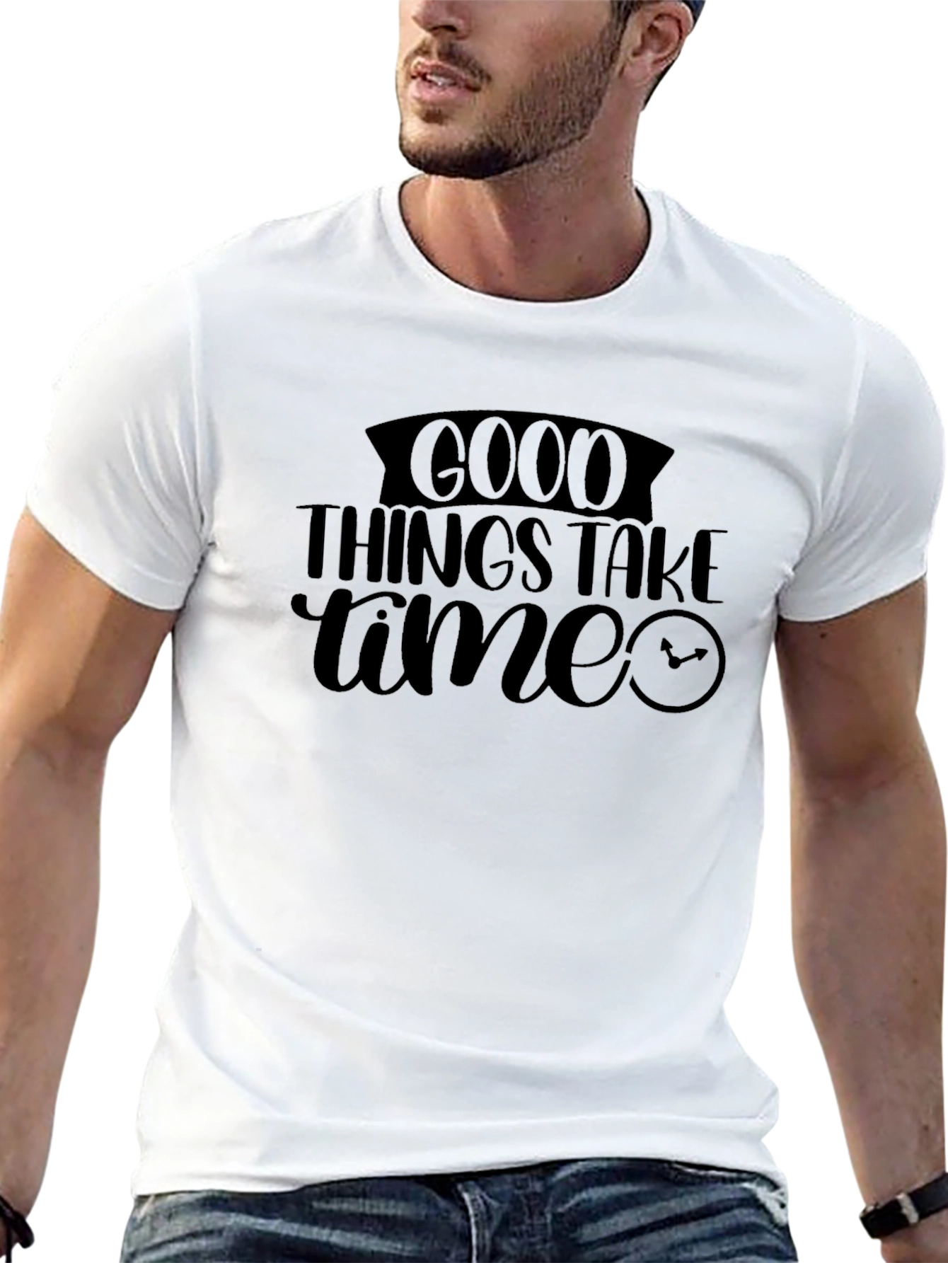 Good Things Take Time - Black Graphic Tee