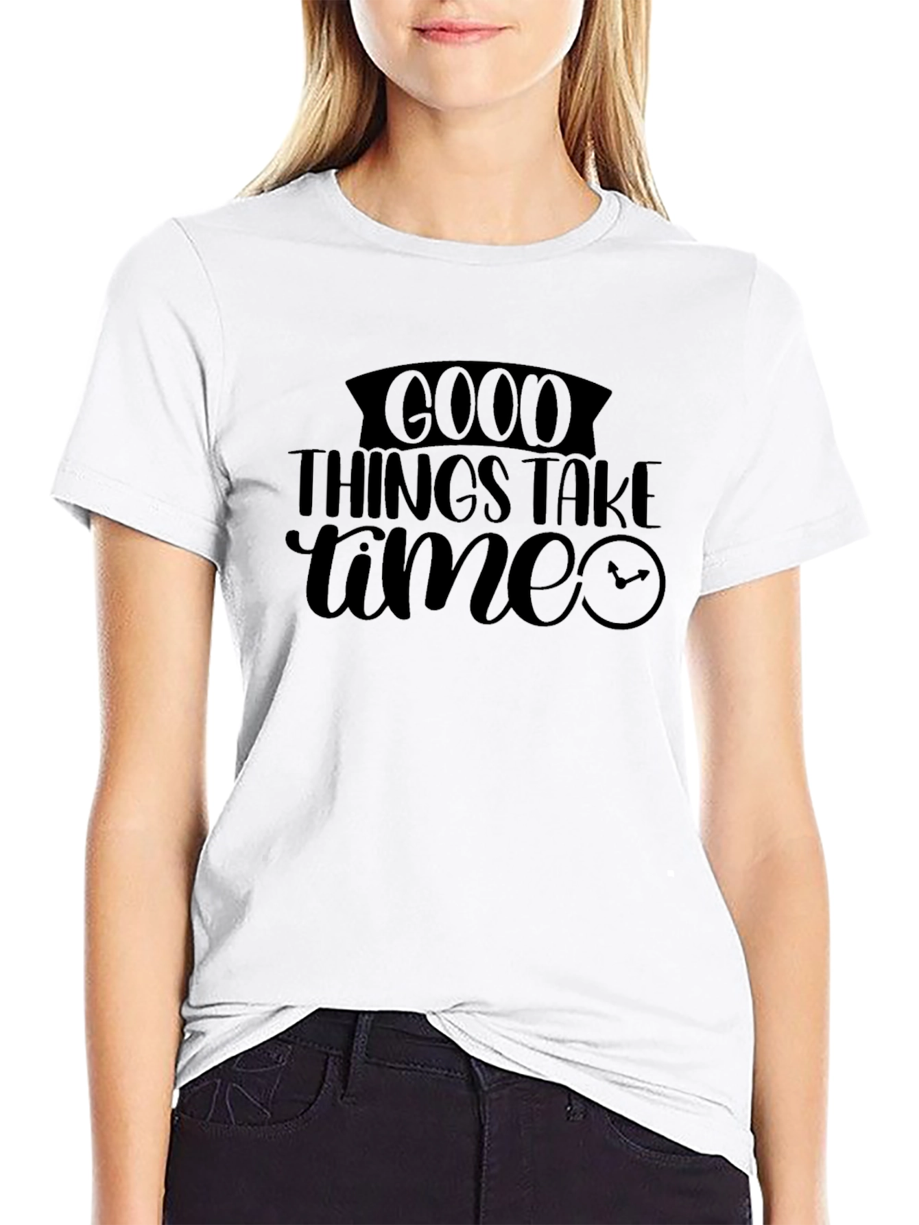 Good Things Take Time - Black Graphic Tee